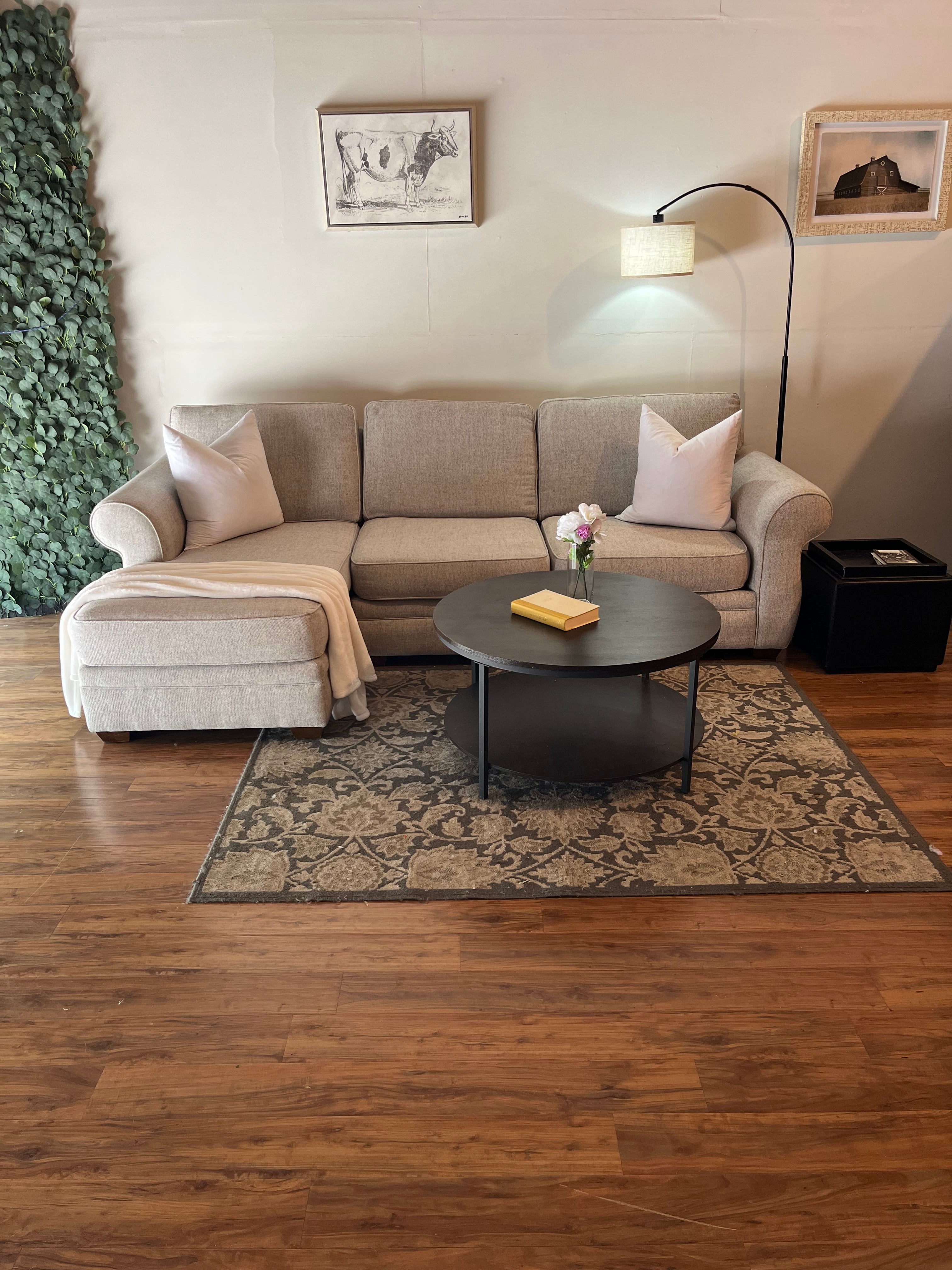 Klaussner Sectional in Bone Gray