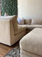 Arhaus Modular Sectional with Ottoman in Rich Cream