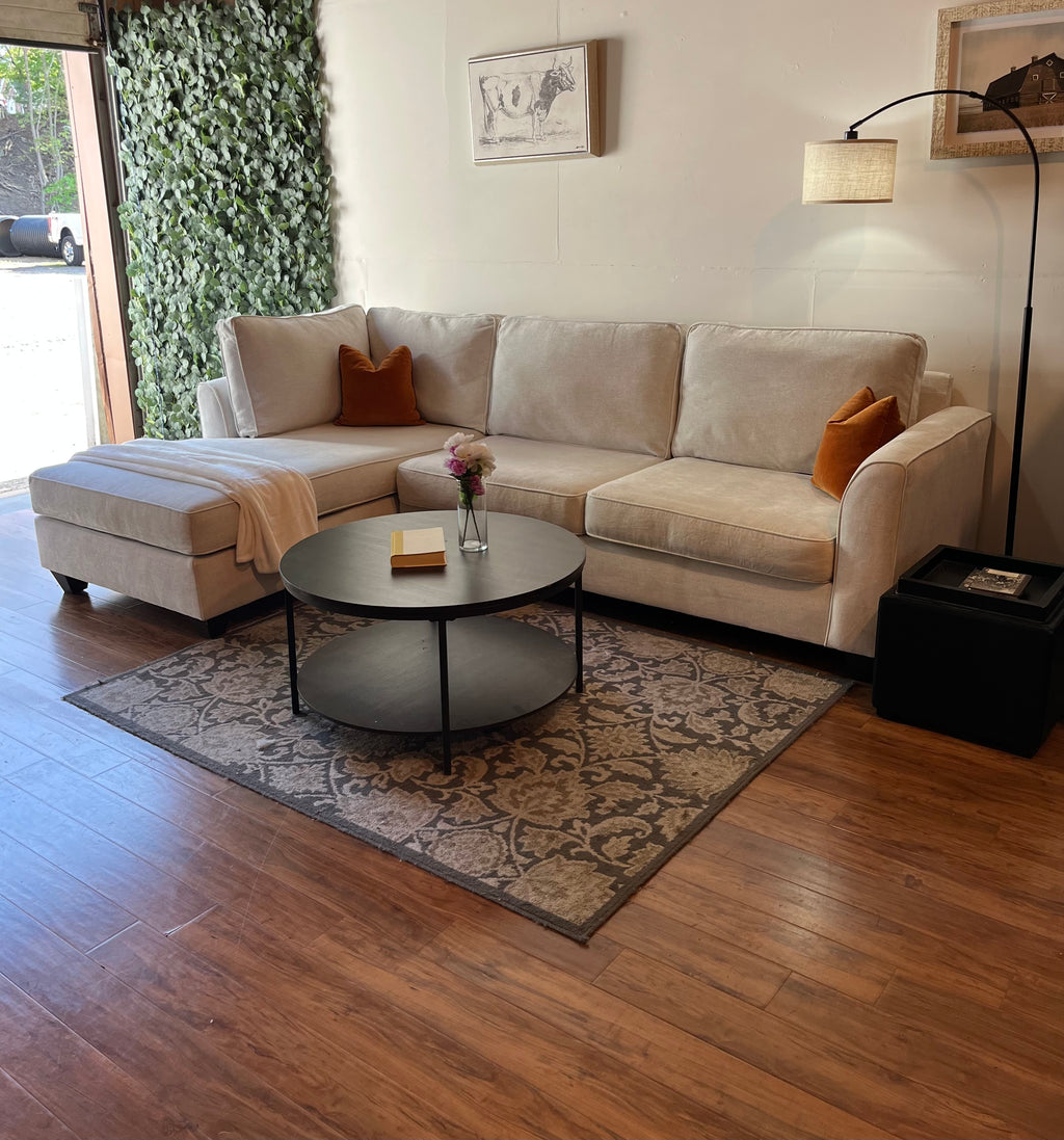 Jordan’s Furniture Sectional in Pearl White