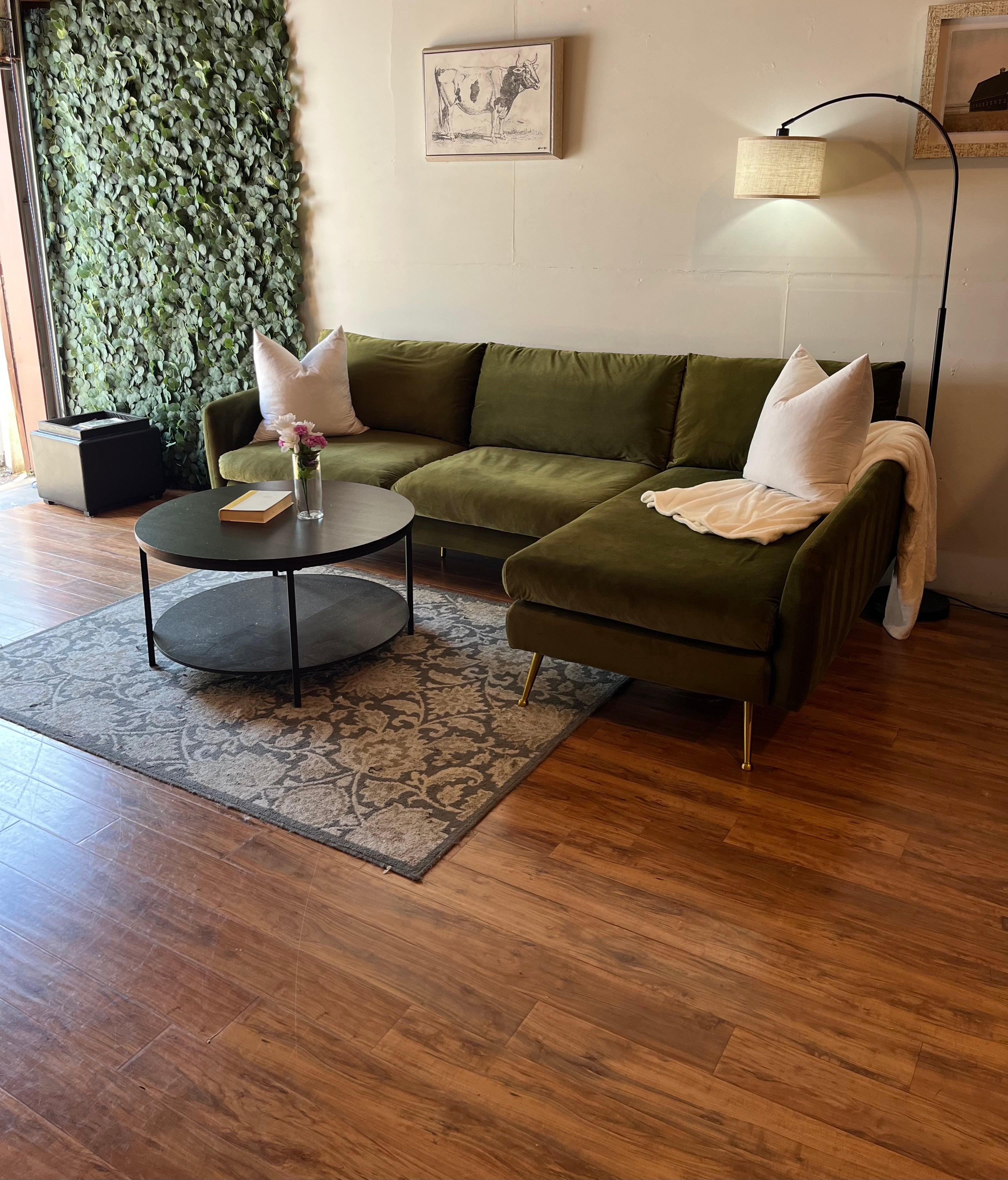 Albany Park Sectional in Olive Green