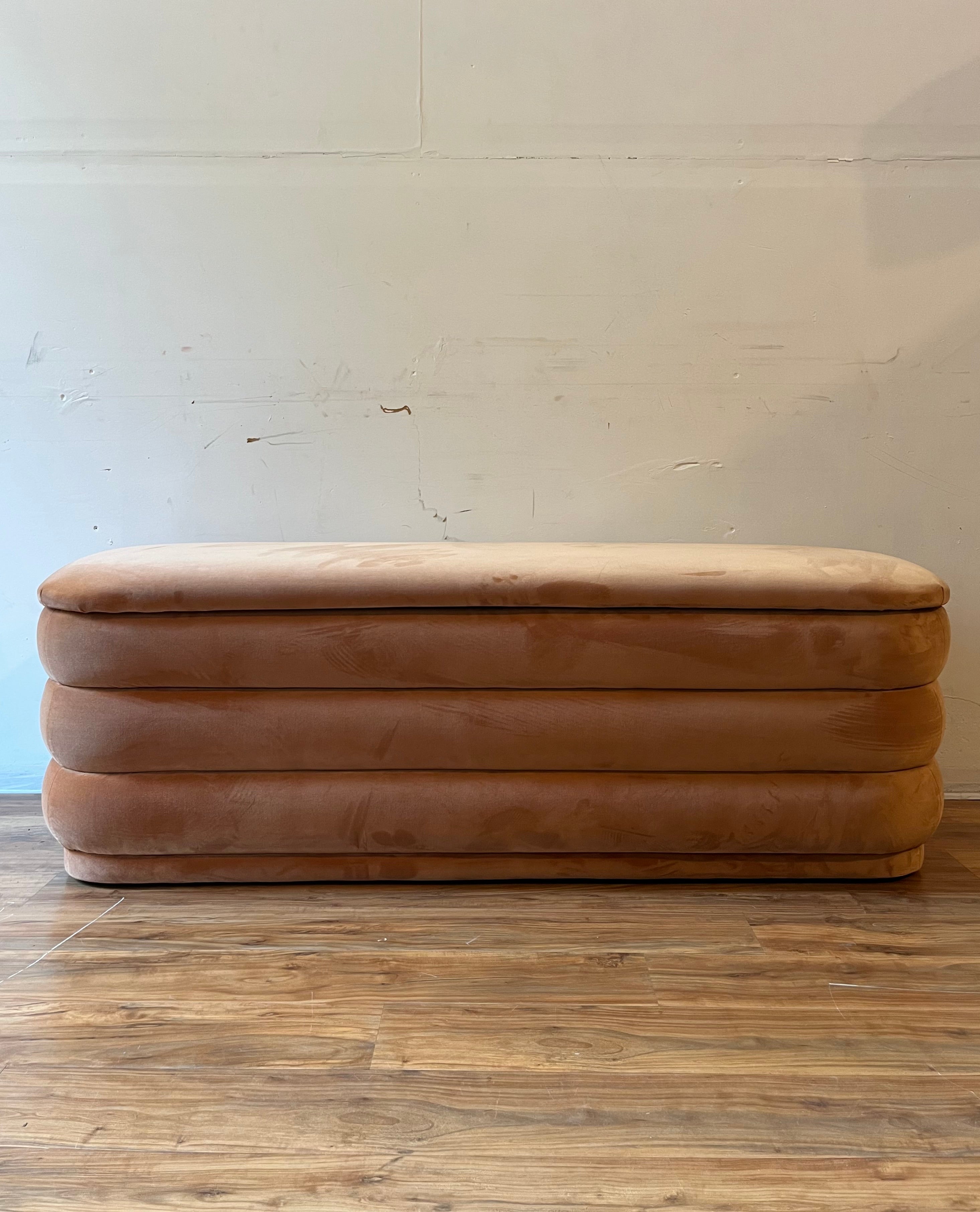 Article Rolph 55.5" Velvet Storage Bench - Plush Pacific Rust