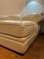 Chateau d’Ax Italian Leather Sectional in Ivory