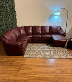 Natuzzi Italia Leather Sectional in Burgundy