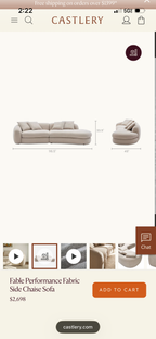 Castlery Fable Sectional in Oyster