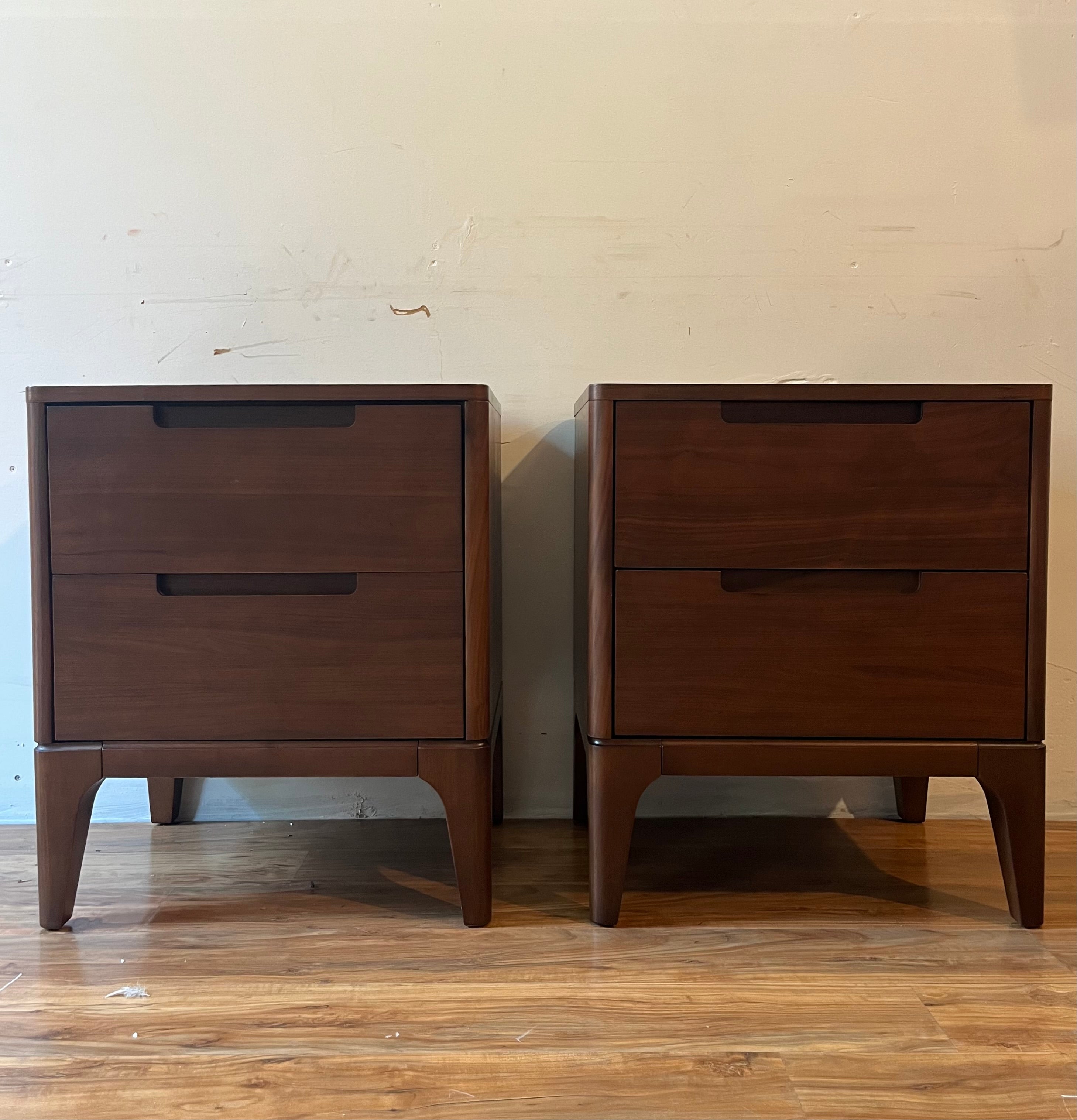 Article Rosin 2-Drawer Nightstands (2) - Walnut