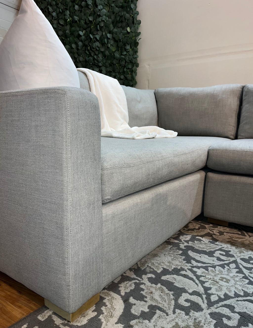 Restoration Hardware Belgian Track Arm Sectional in Fog
