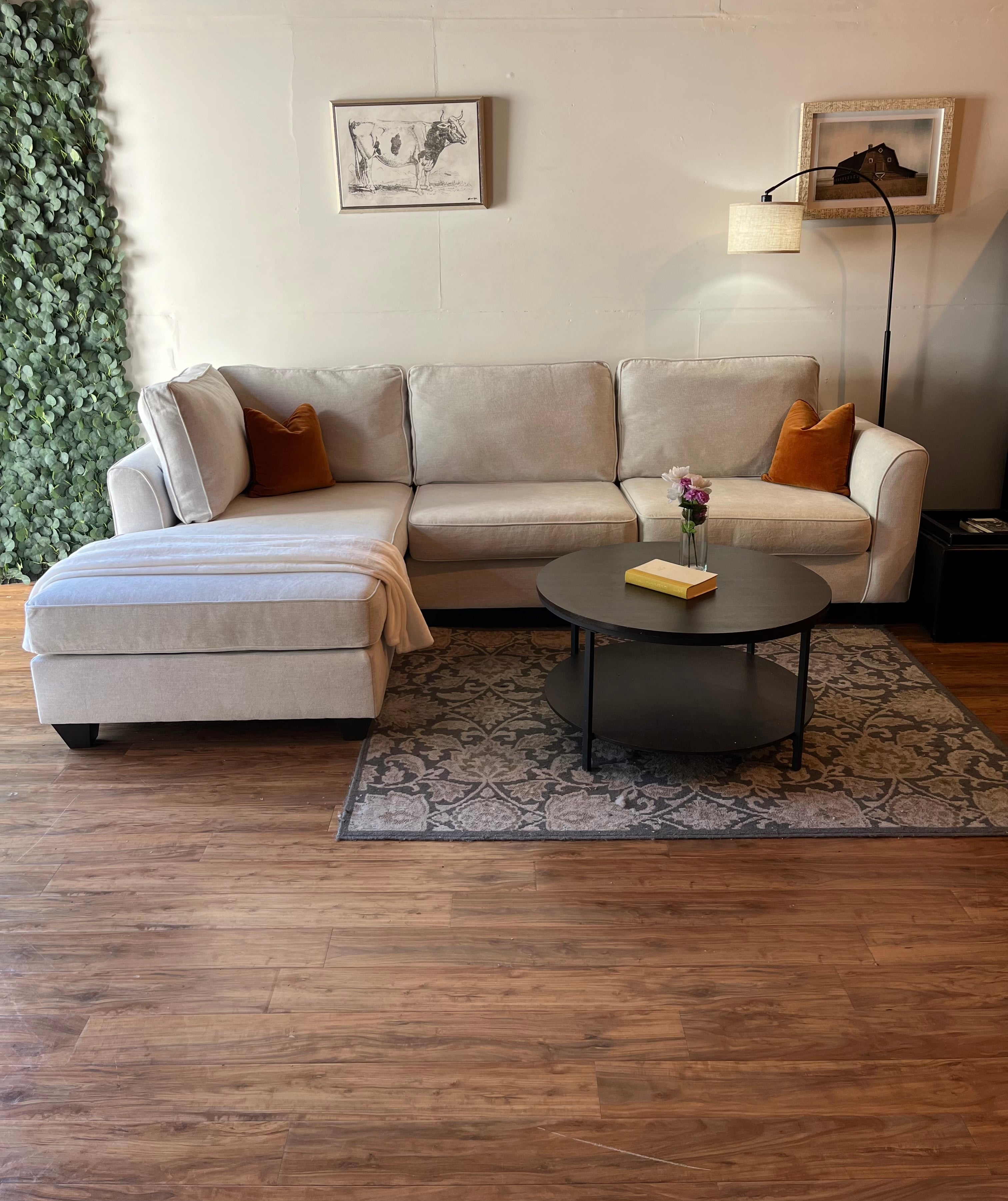 Jordan’s Furniture Sectional in Pearl White