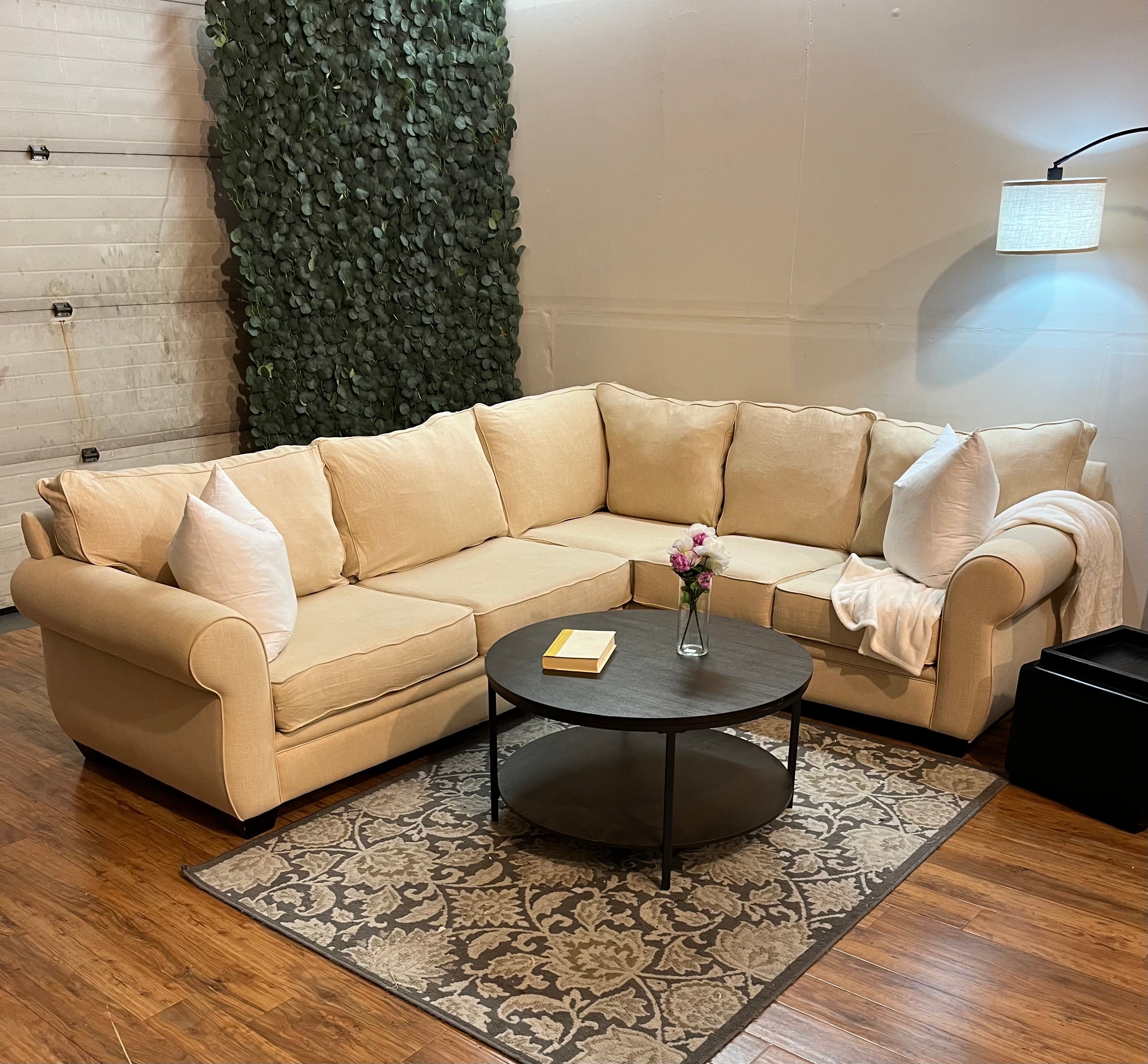 Macy’s Sectional in Cream Linen