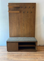 Article Kouva 47" Bench and Wall Panel Storage Set - Smoked Oak and Algonquin Green