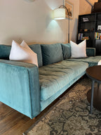 Article Sven Velvet Sectional in Pacific Blue