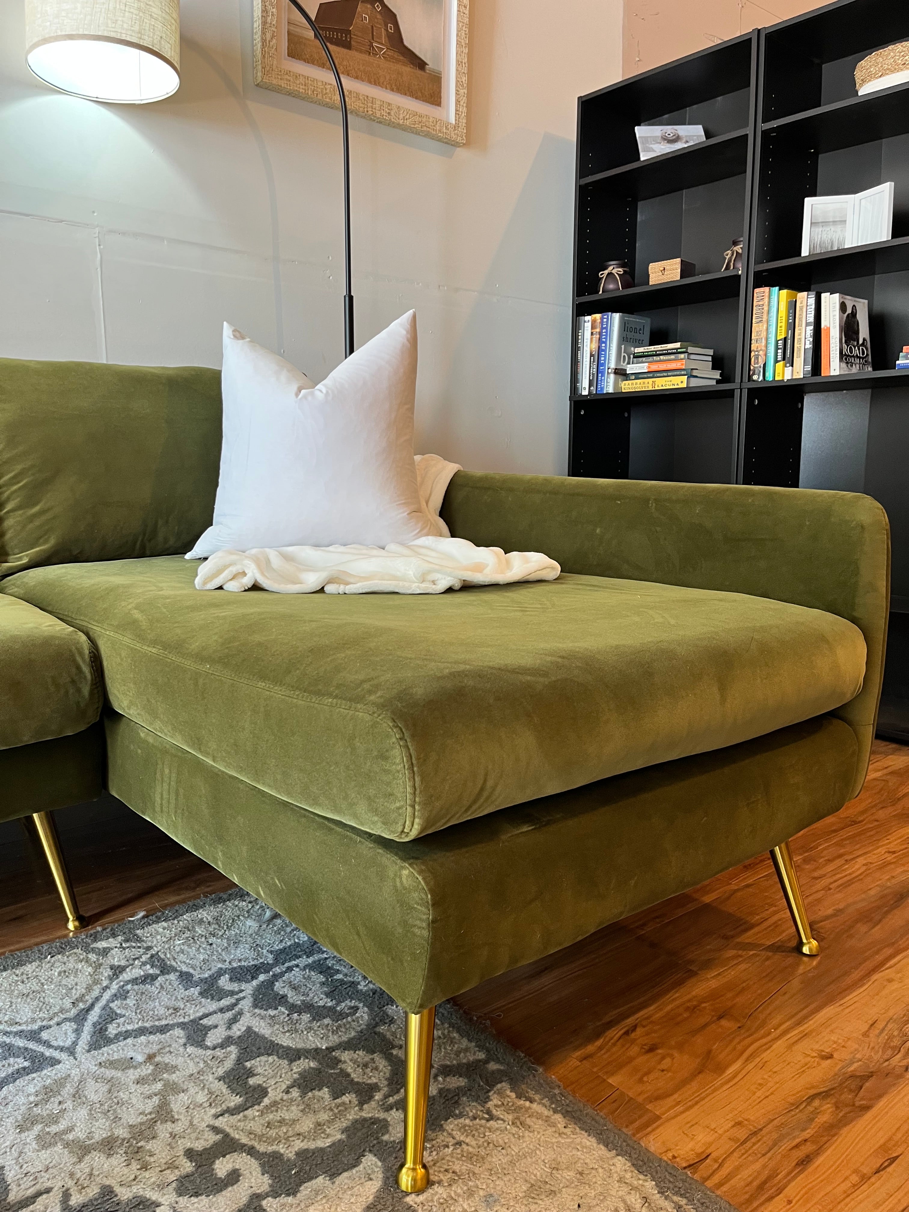 Albany Park Sectional in Olive Green