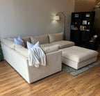 Arhaus Modular Sectional with Ottoman in Rich Cream