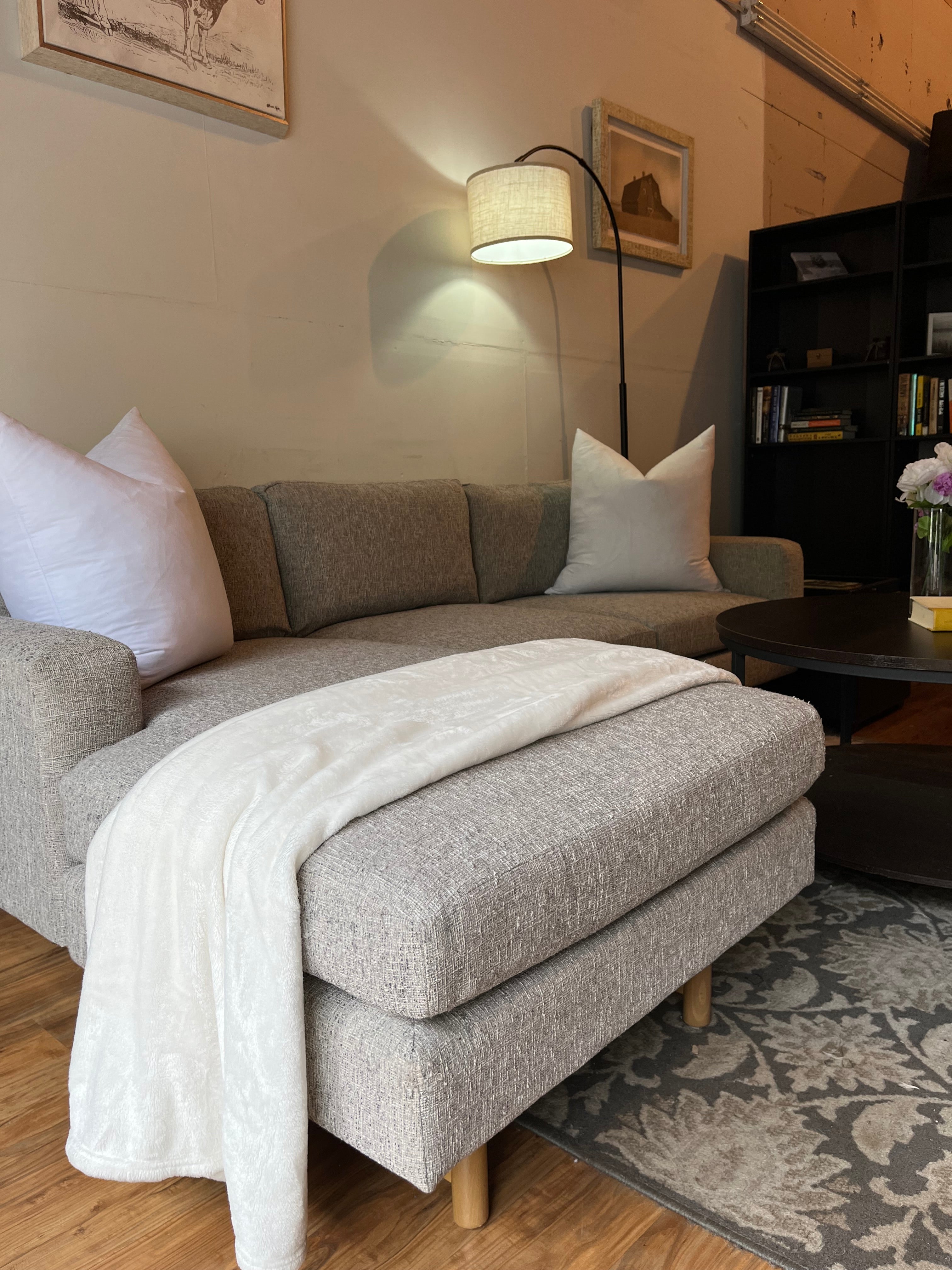West Elm Eddy Sectional with Reversible Chaise in Pearl Gray
