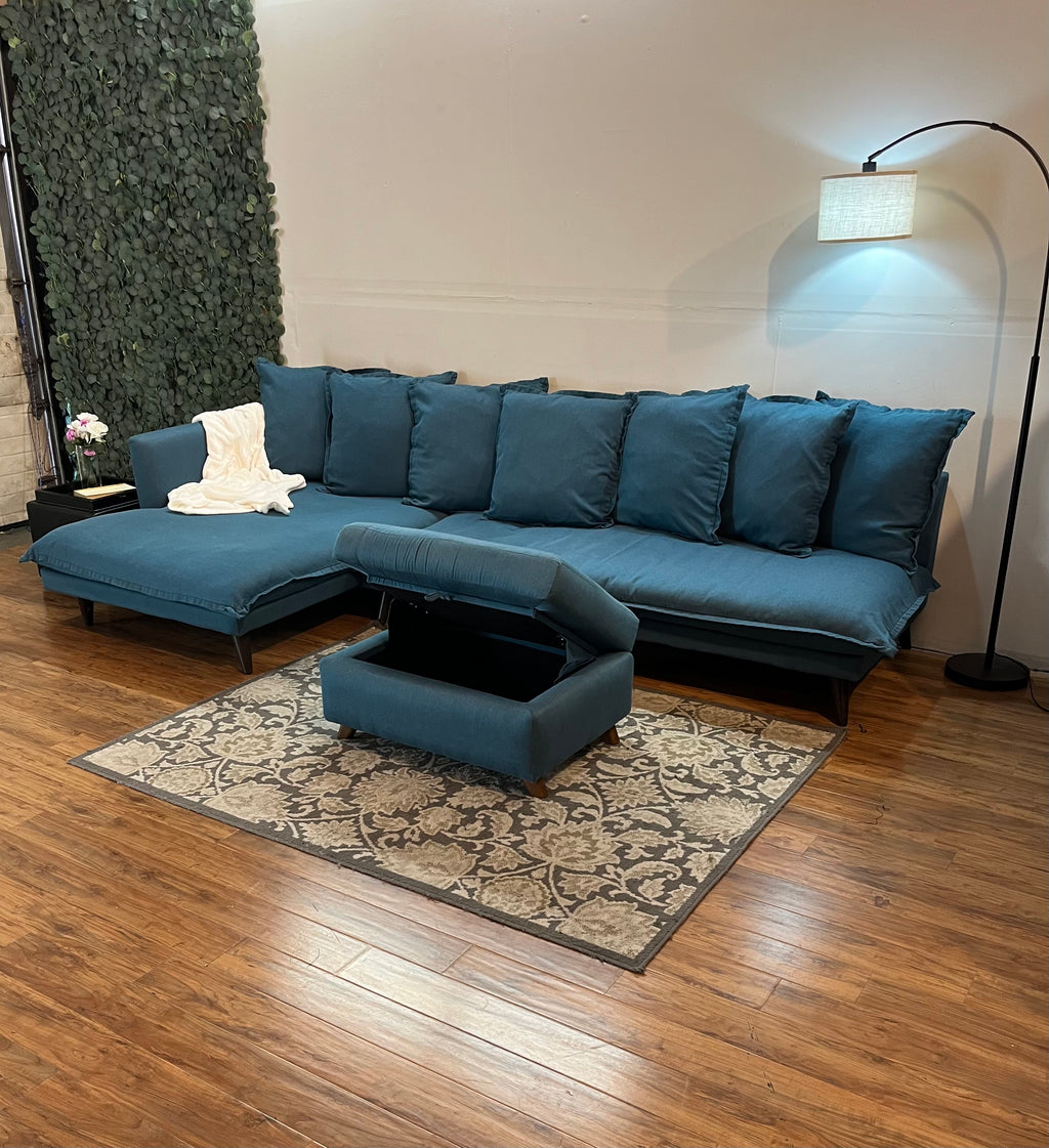 Joybird Denna Sectional in Lagoon
