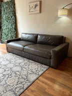 Restoration Hardware Maxwell Leather Sofa in Pewter
