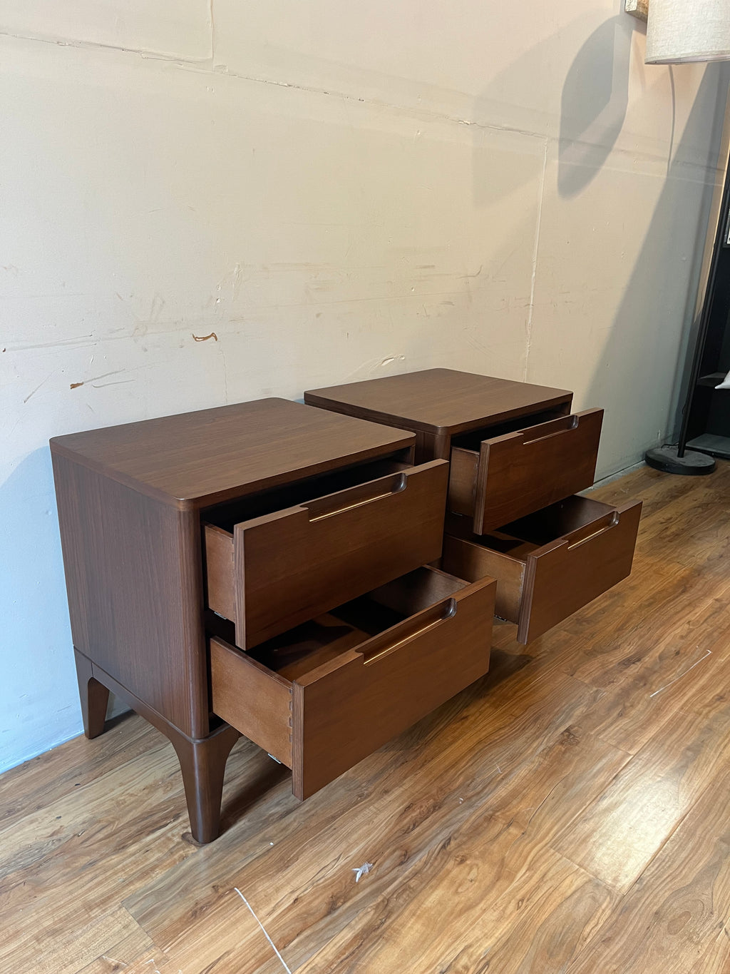 Article Rosin 2-Drawer Nightstands (2) - Walnut