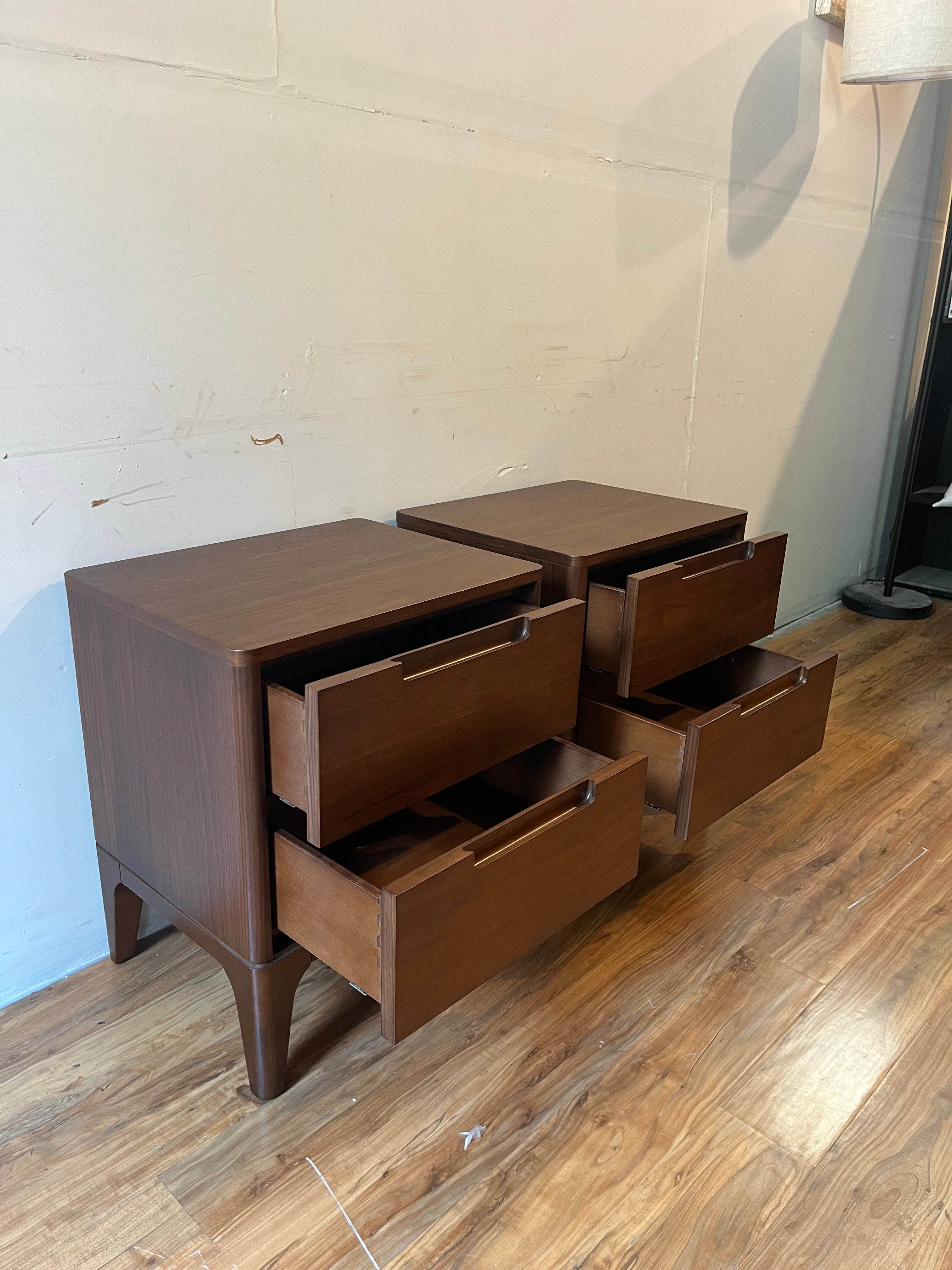 Article Rosin 2-Drawer Nightstands (2) - Walnut