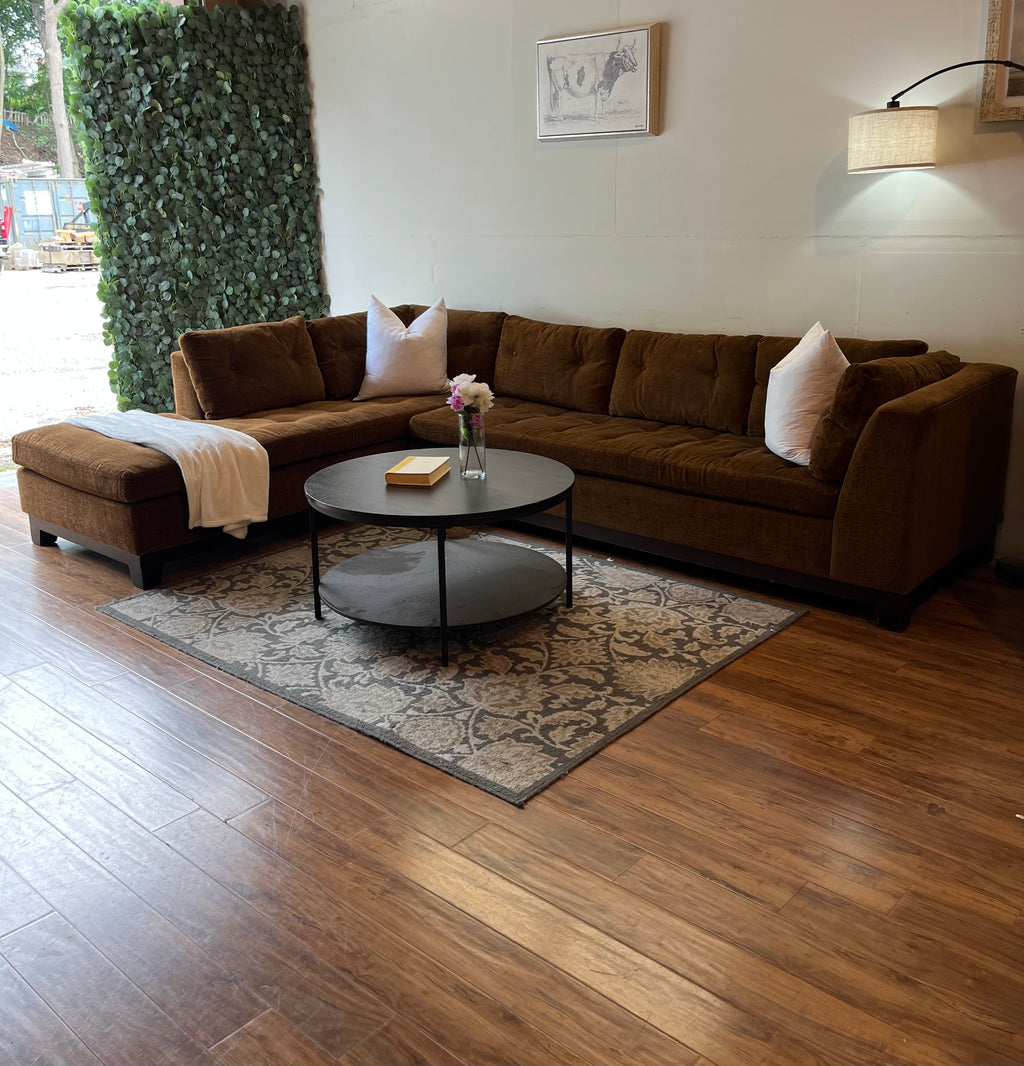ABC Carpet & Home Tufted Sectional in Rich Caramel