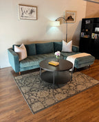 Article Sven Velvet Sectional in Pacific Blue