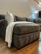 Arhaus Sectional in Charcoal Gray