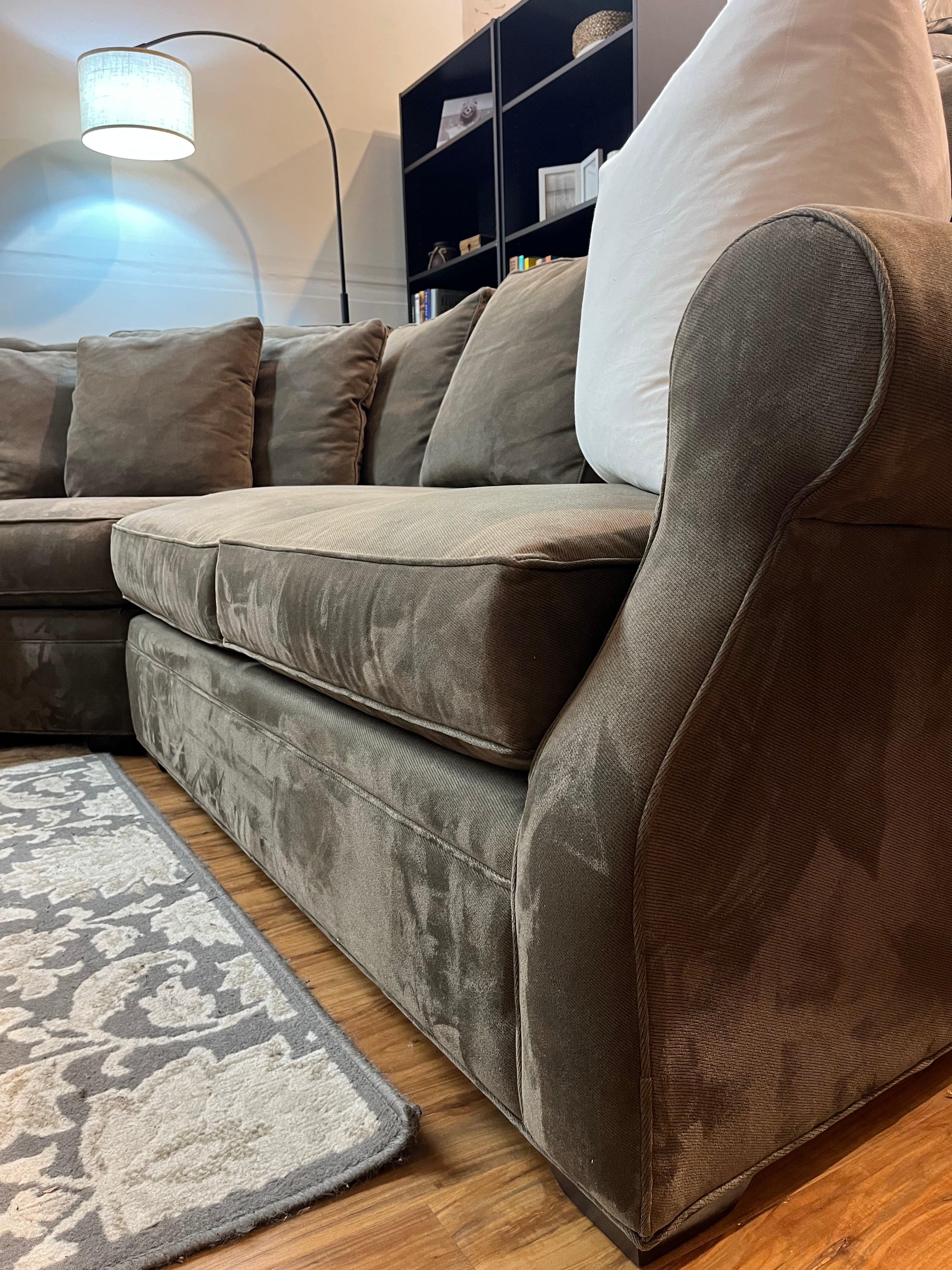 Arhaus Sectional in Charcoal Gray