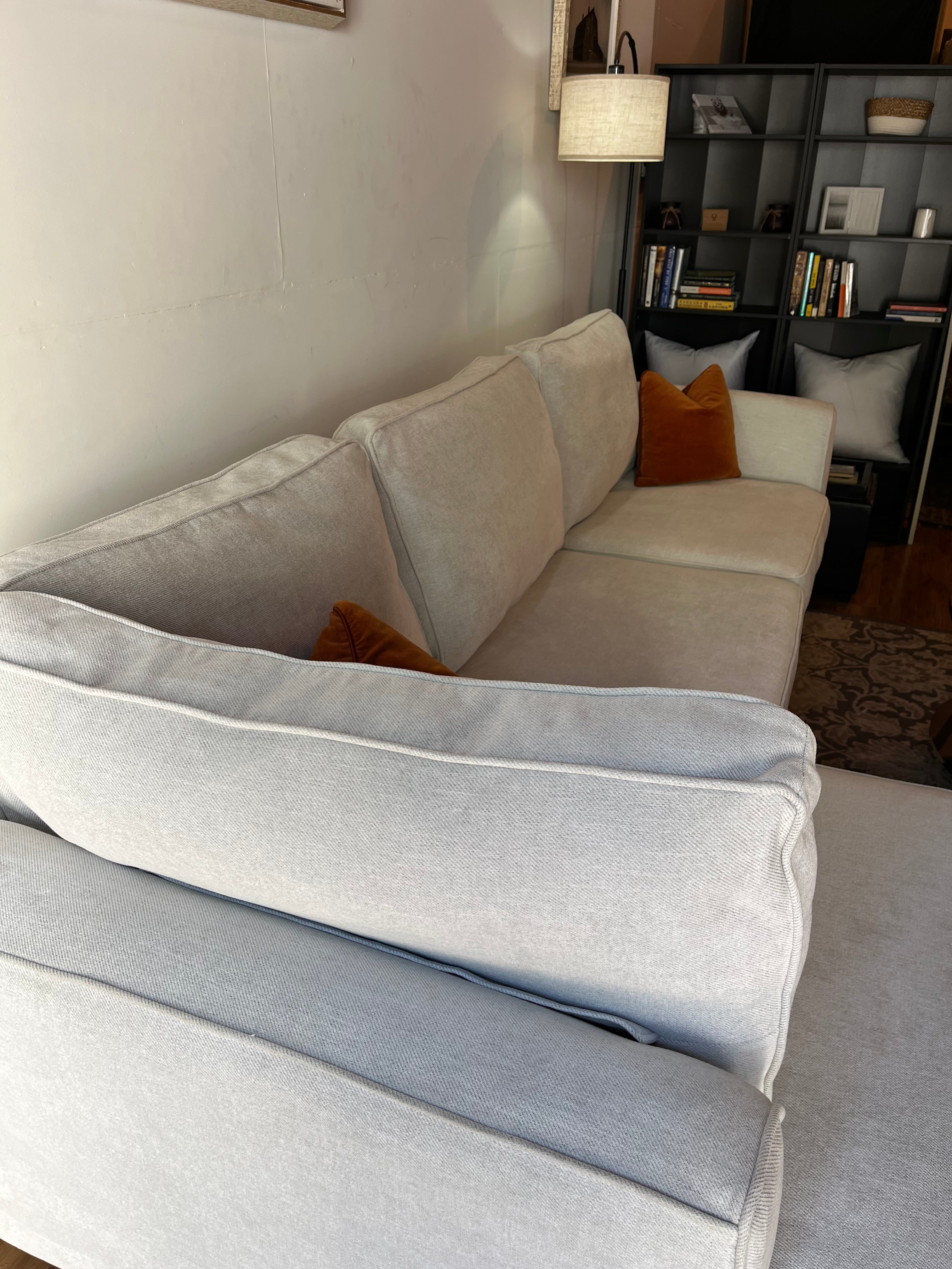 Jordan’s Furniture Sectional in Pearl White