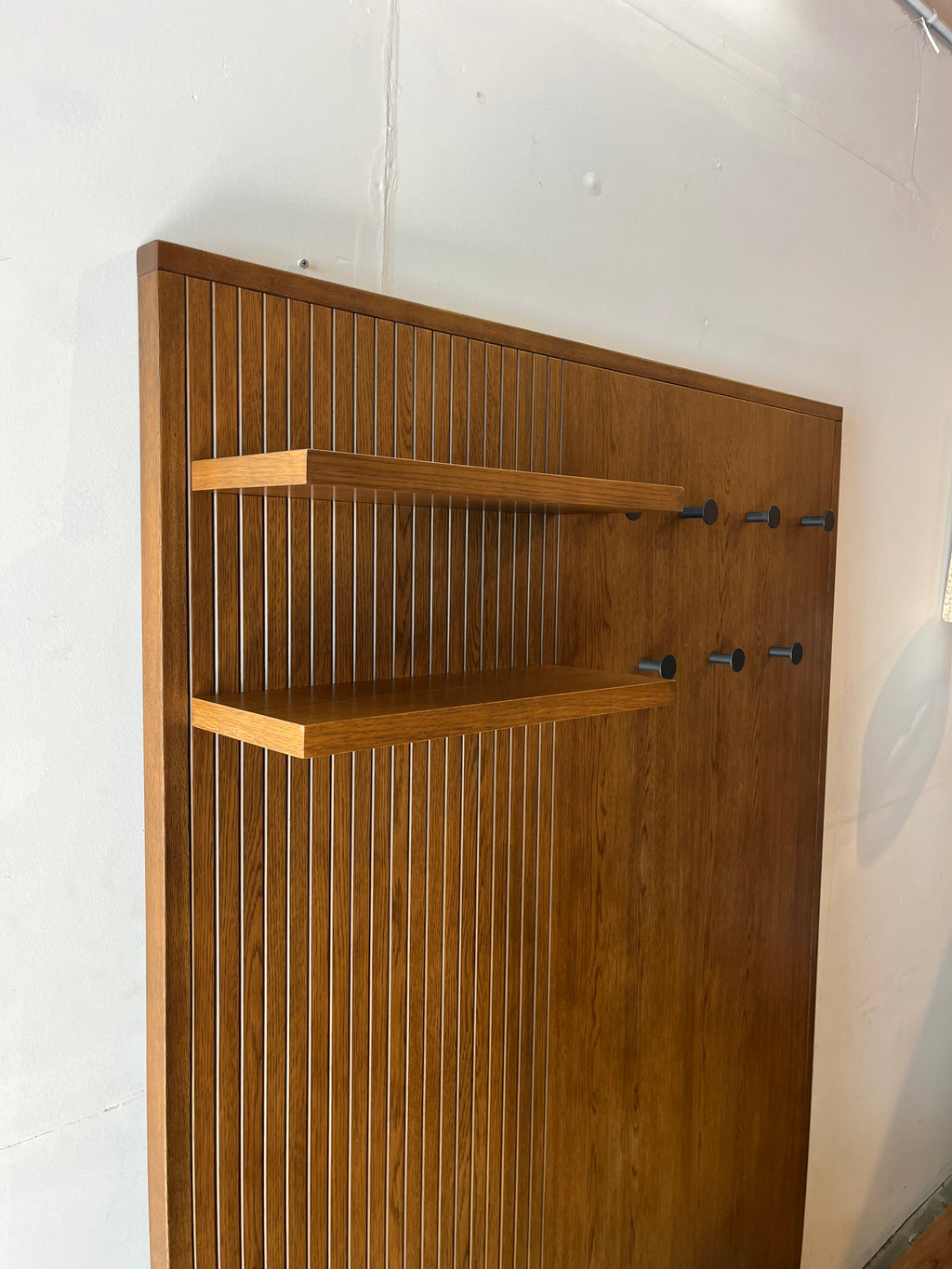 Article Kouva 47" Bench and Wall Panel Storage Set - Smoked Oak and Algonquin Green