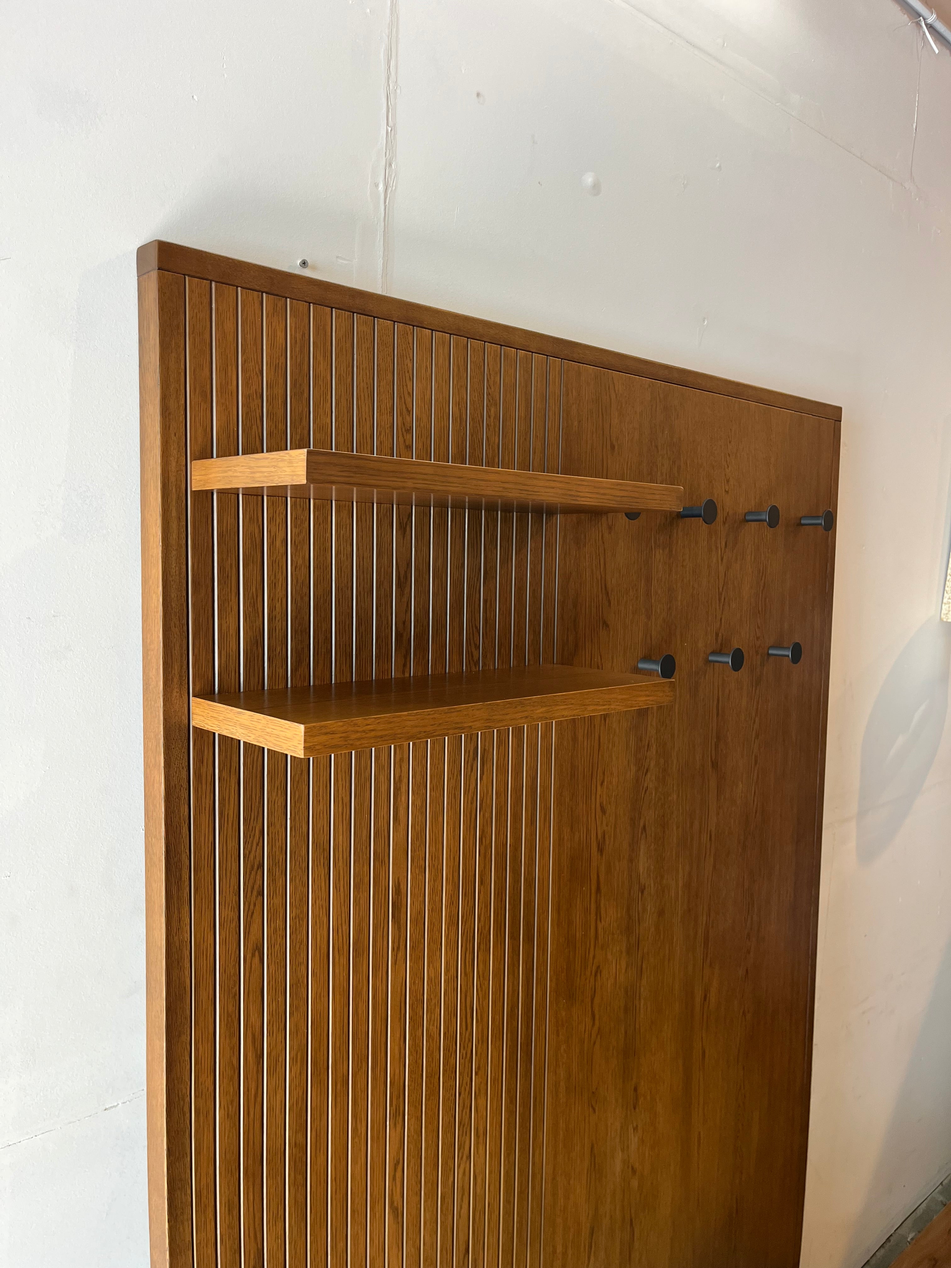 Article Kouva 47" Bench and Wall Panel Storage Set - Smoked Oak and Algonquin Green