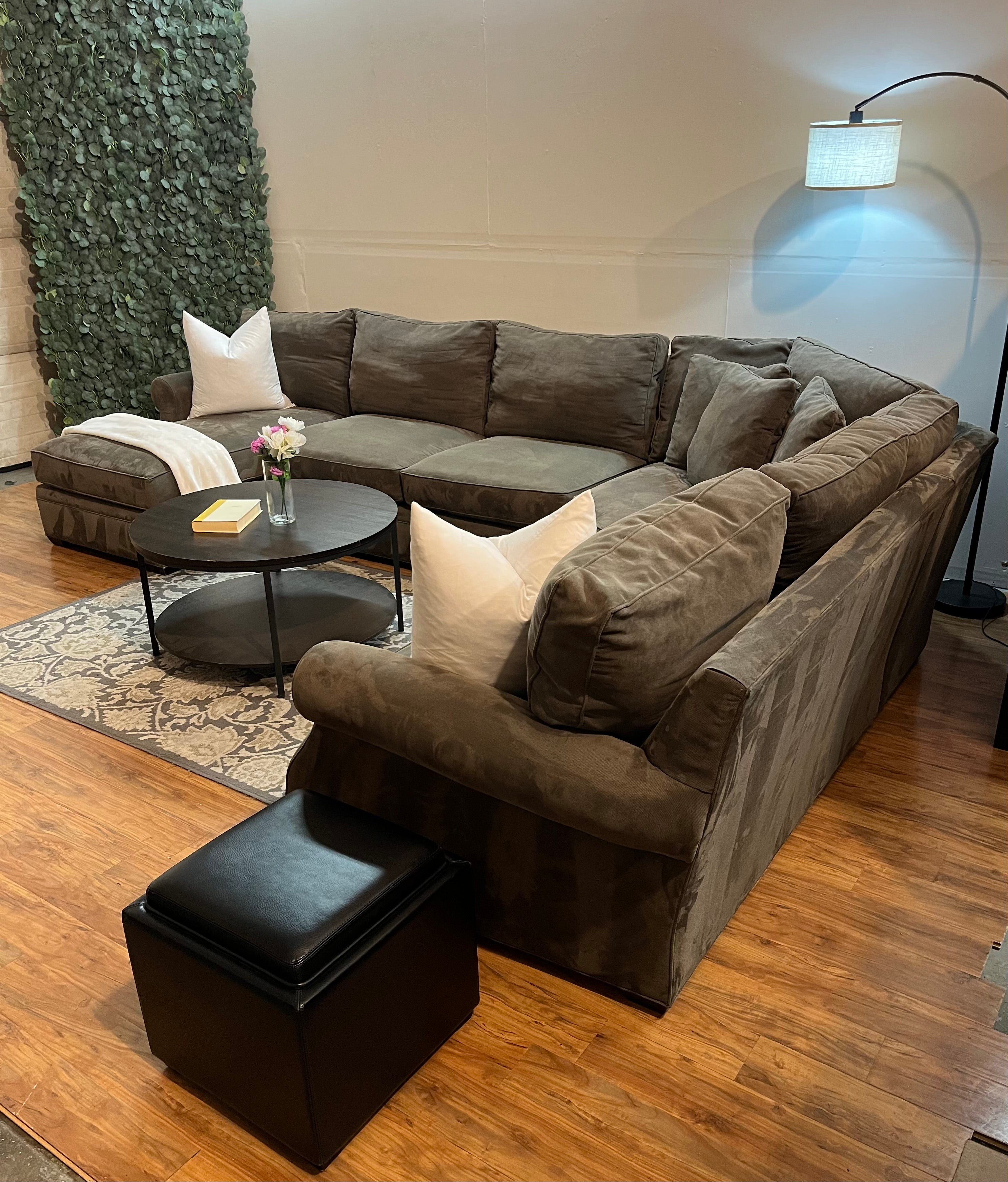 Arhaus Sectional in Charcoal Gray