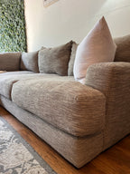 Cardi’s Furniture Sectional and Ottoman in Stone Gray