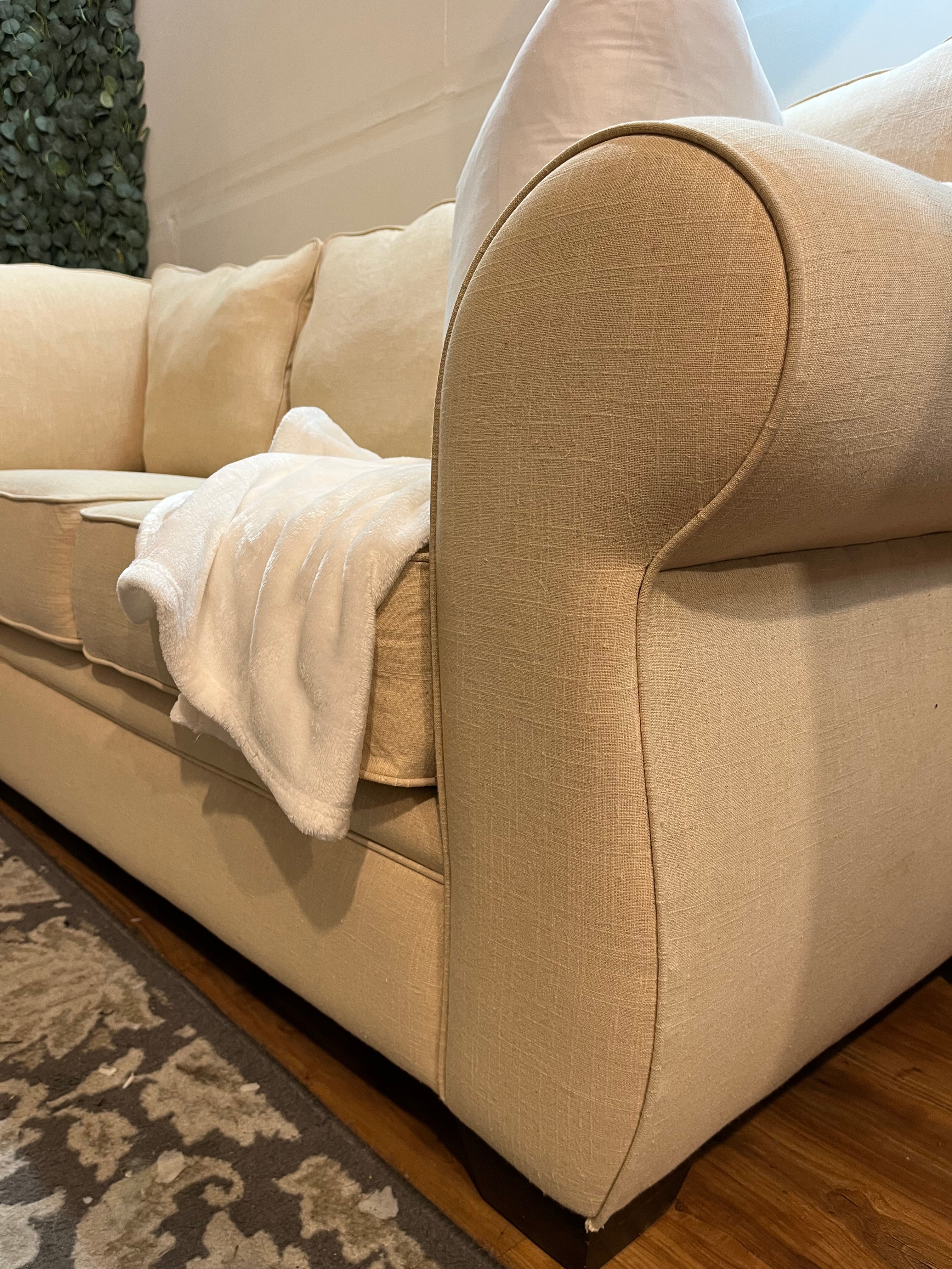 Macy’s Sectional in Cream Linen