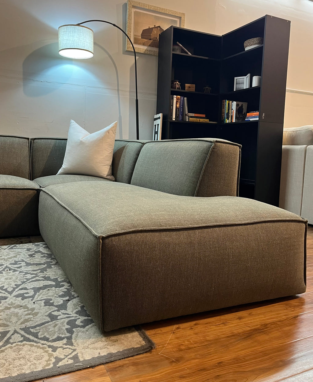 Castlery Johnathan Sectional in Performance Twill, Moss