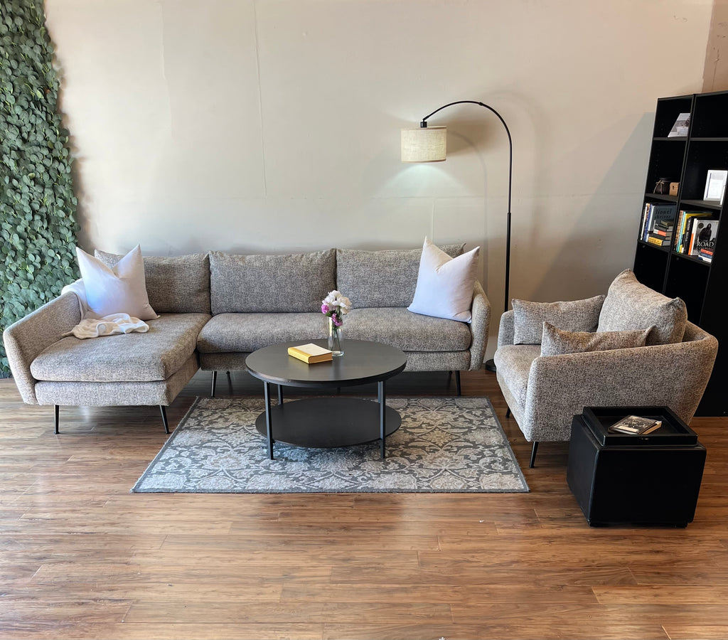 Albany Park Lido Sectional with Oversized Chair in Pebble Gray