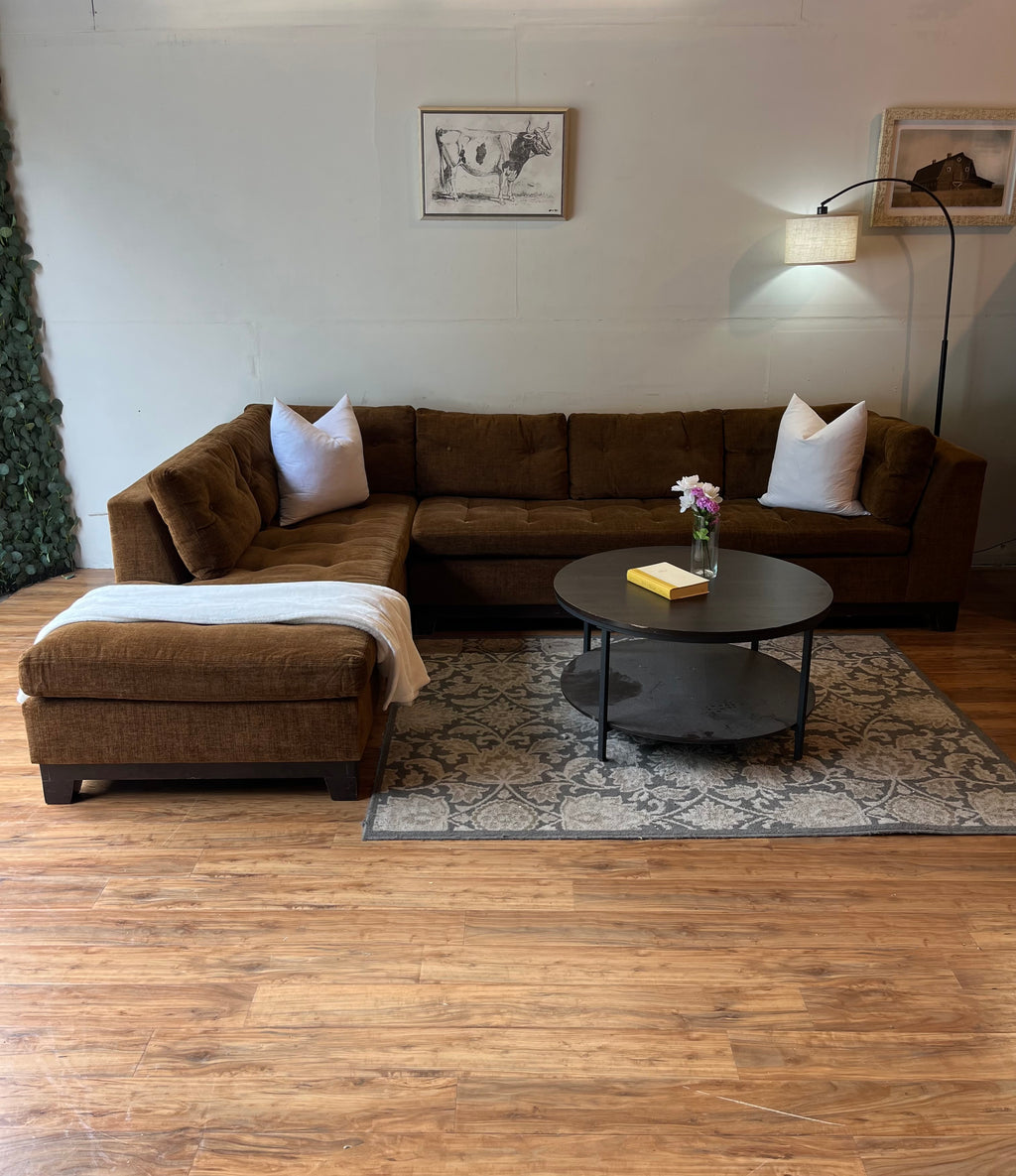 ABC Carpet & Home Tufted Sectional in Rich Caramel