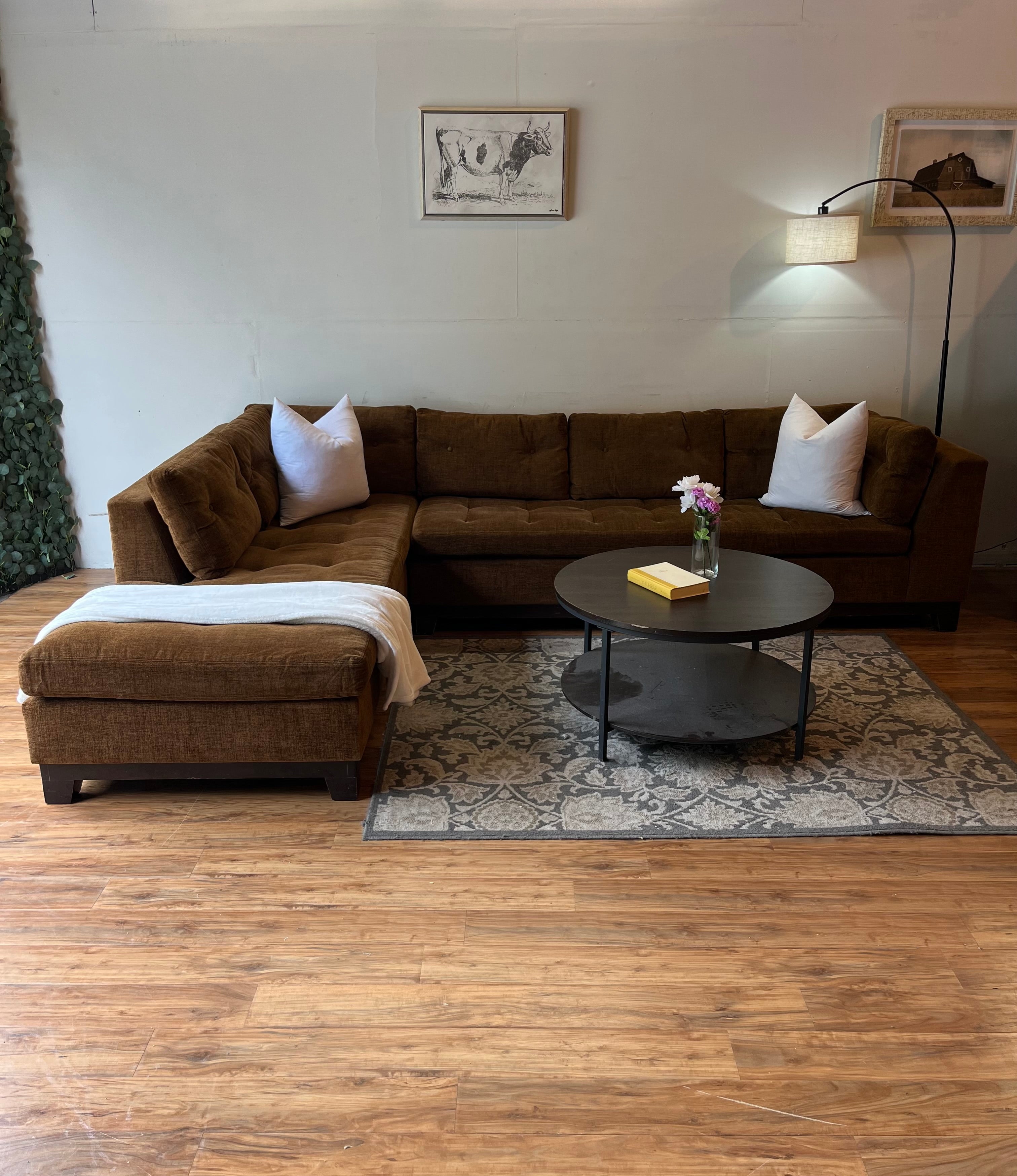ABC Carpet & Home Tufted Sectional in Rich Caramel