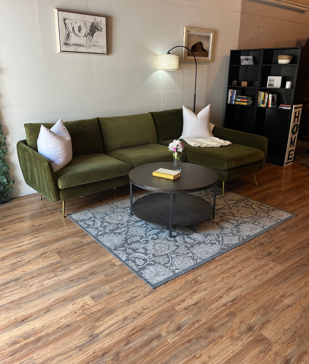 Albany Park Sectional in Olive Green