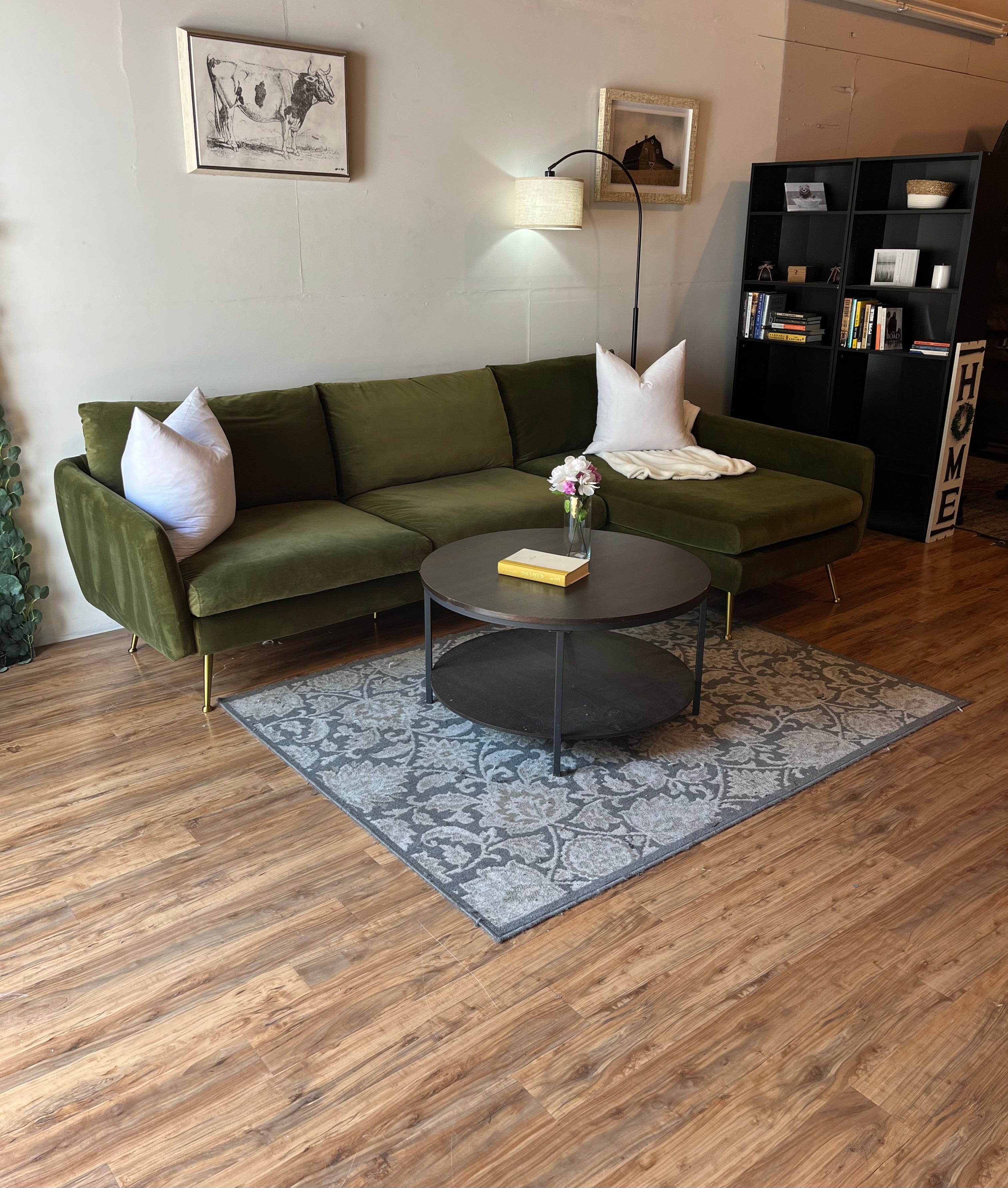 Albany Park Sectional in Olive Green