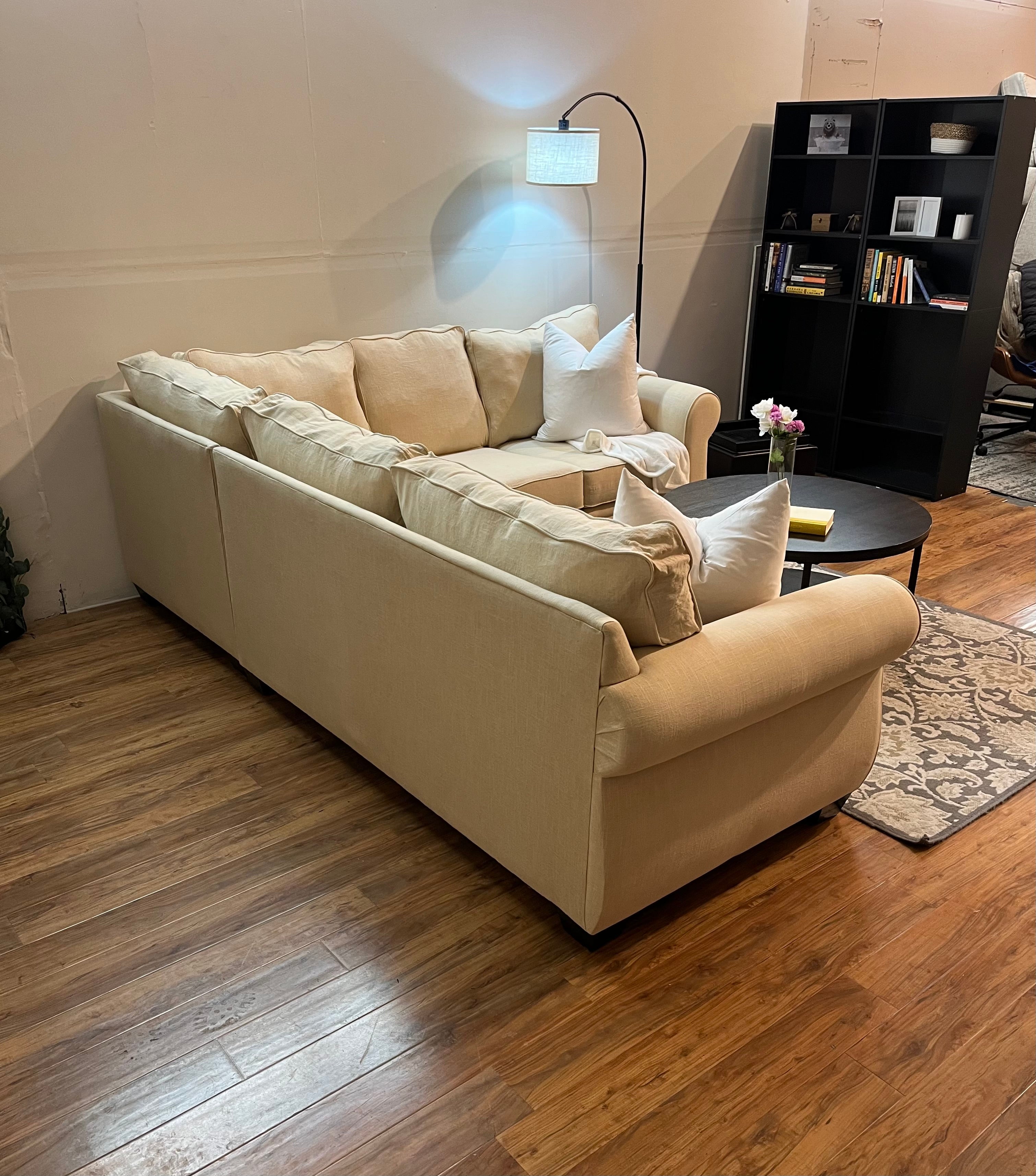 Macy’s Sectional in Cream Linen