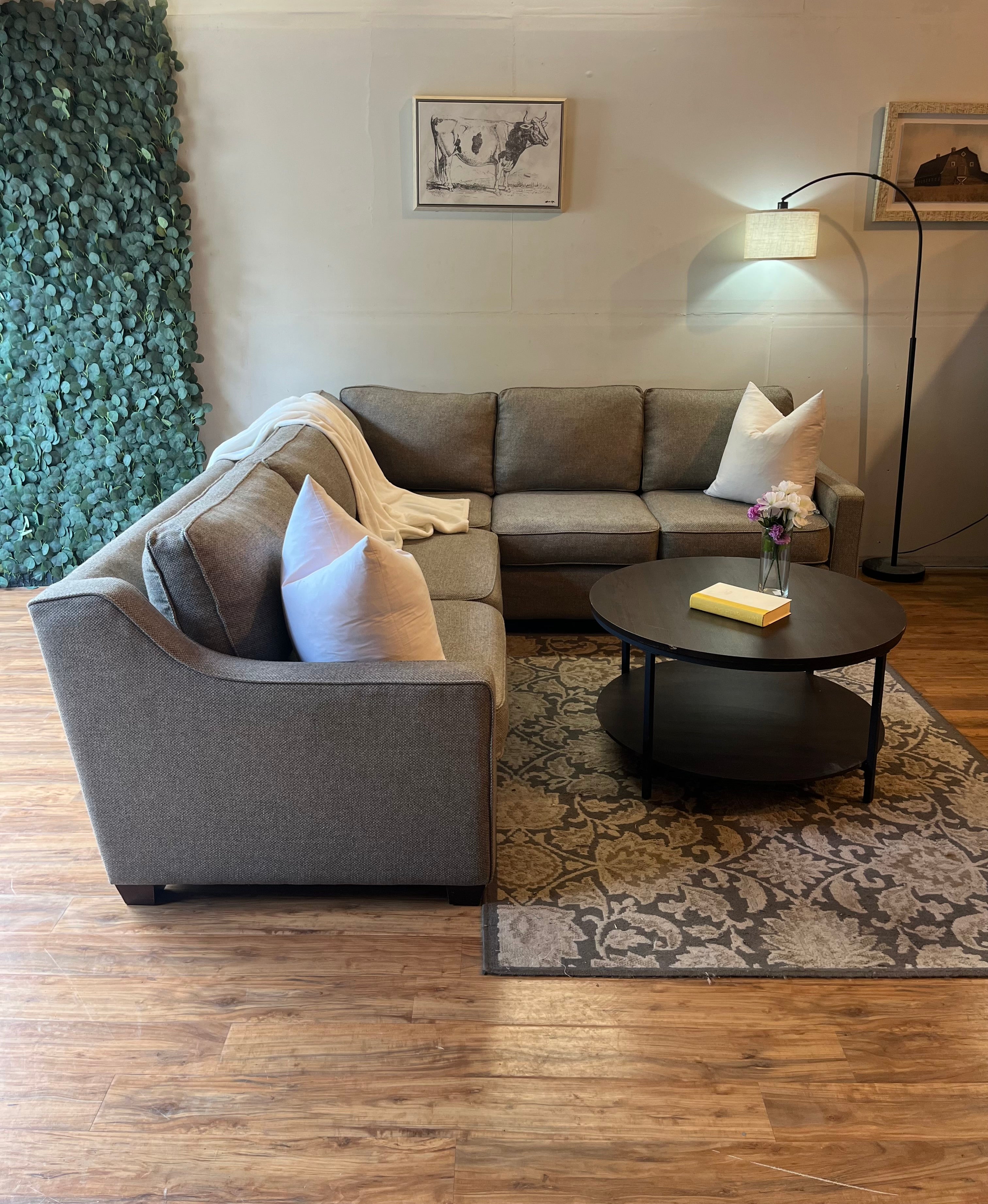 Boston Interiors Sectional in Stone Gray