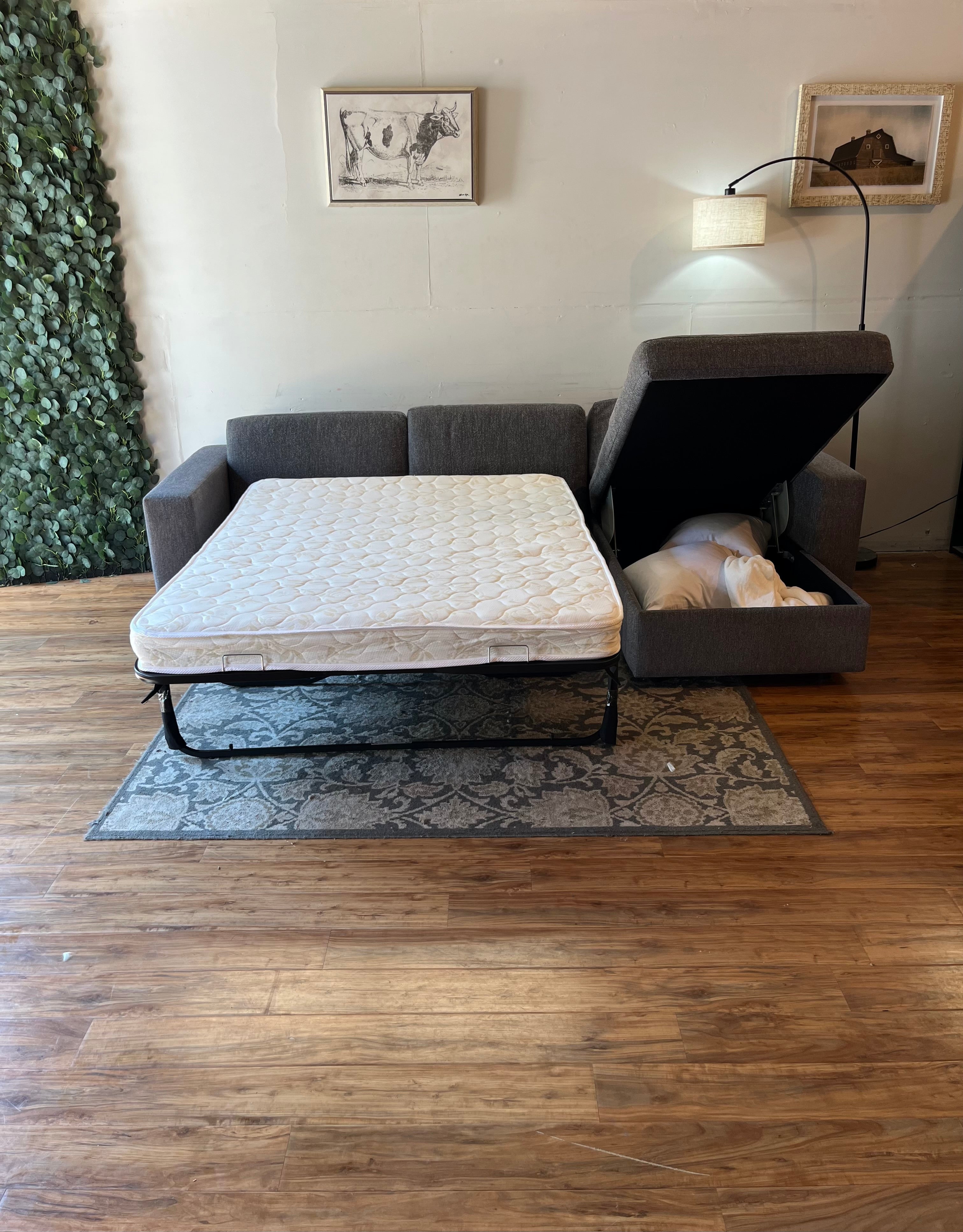 West Elm Urban Sleeper Sectional in Denim Blue