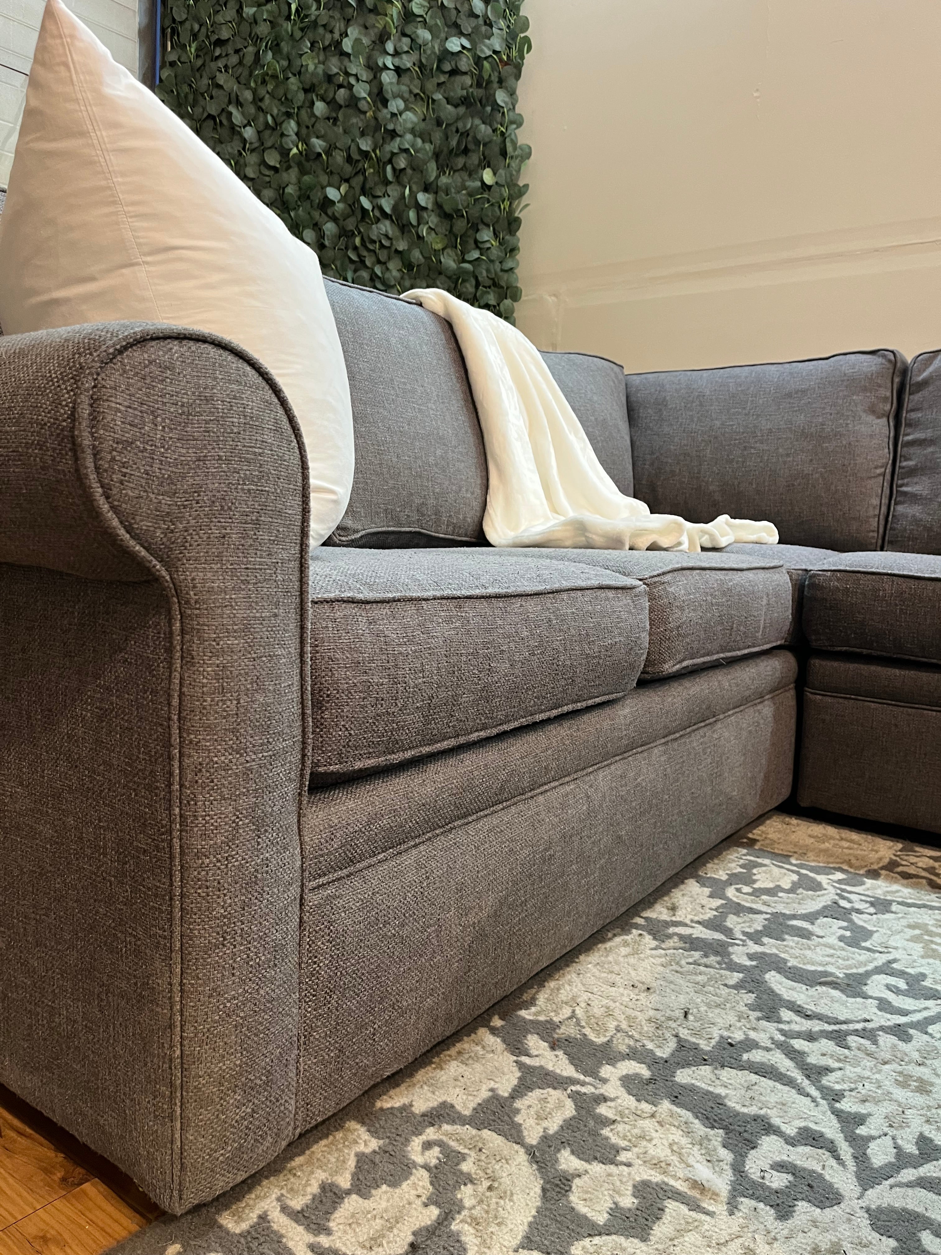 Rowe Furniture Corner Sectional in Smoke Gray