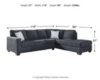 Ashford 2-Piece Sectional with RAF Chaise in Slate