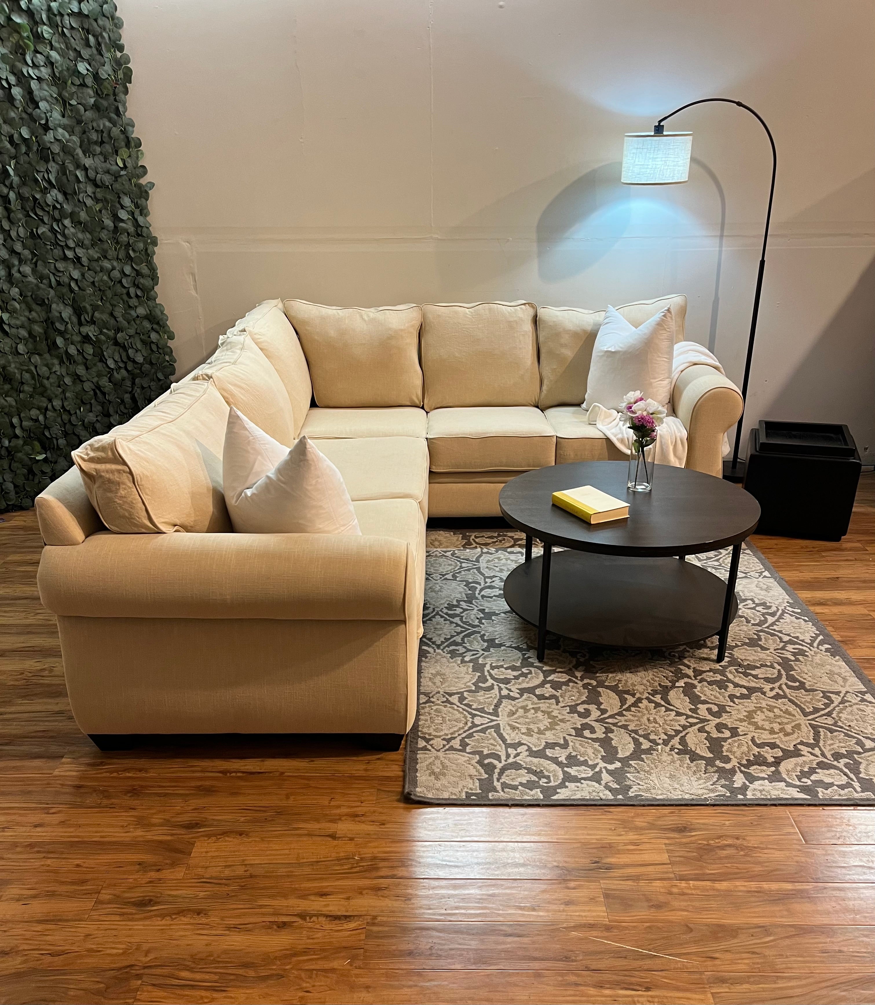 Macy’s Sectional in Cream Linen