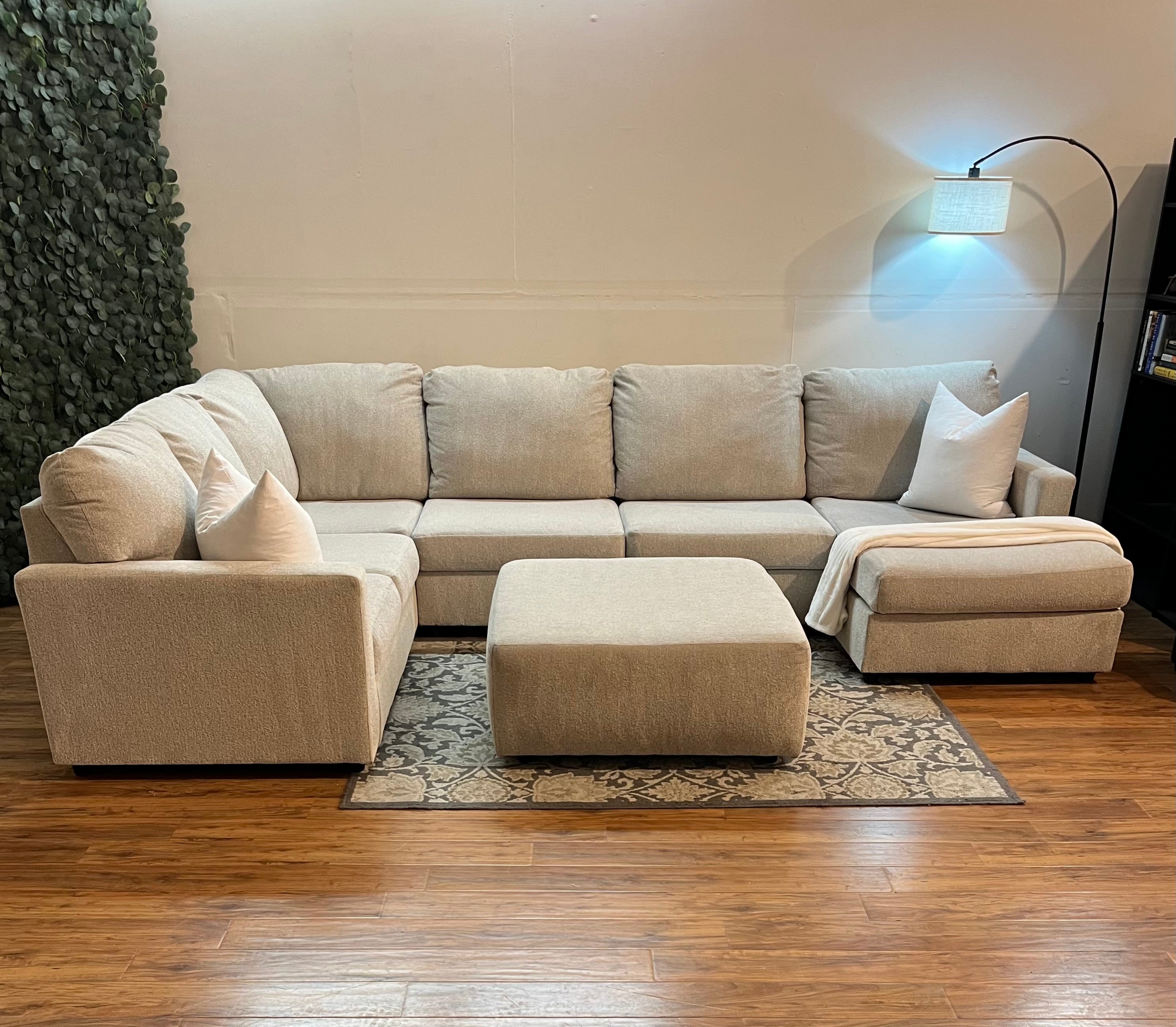 Ashley Furniture Sectional with Ottoman in Dove Gray