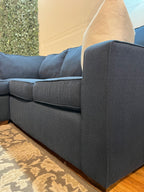 Jordan’s Furniture Corner Sectional in Navy Blue