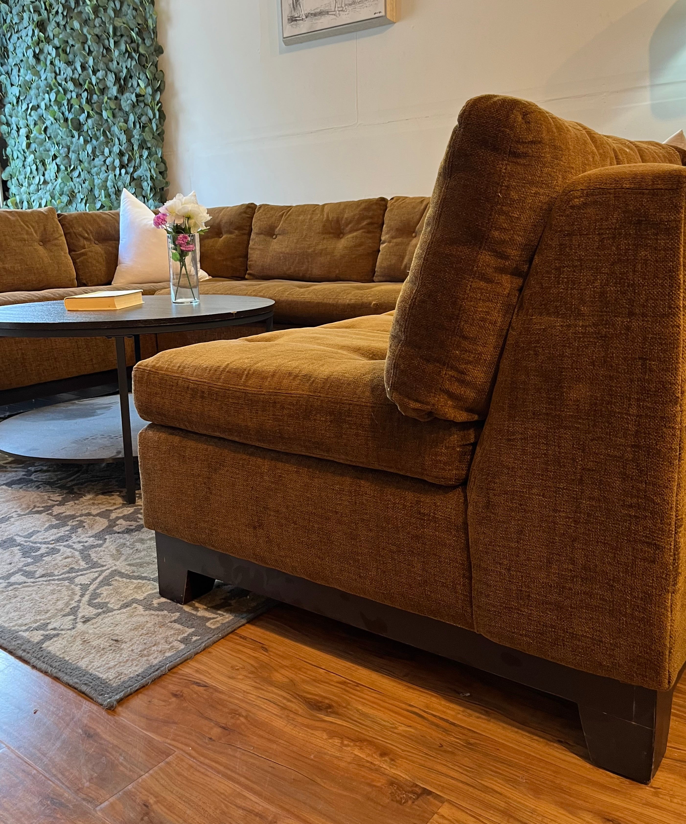 ABC Carpet & Home Tufted Sectional in Rich Caramel