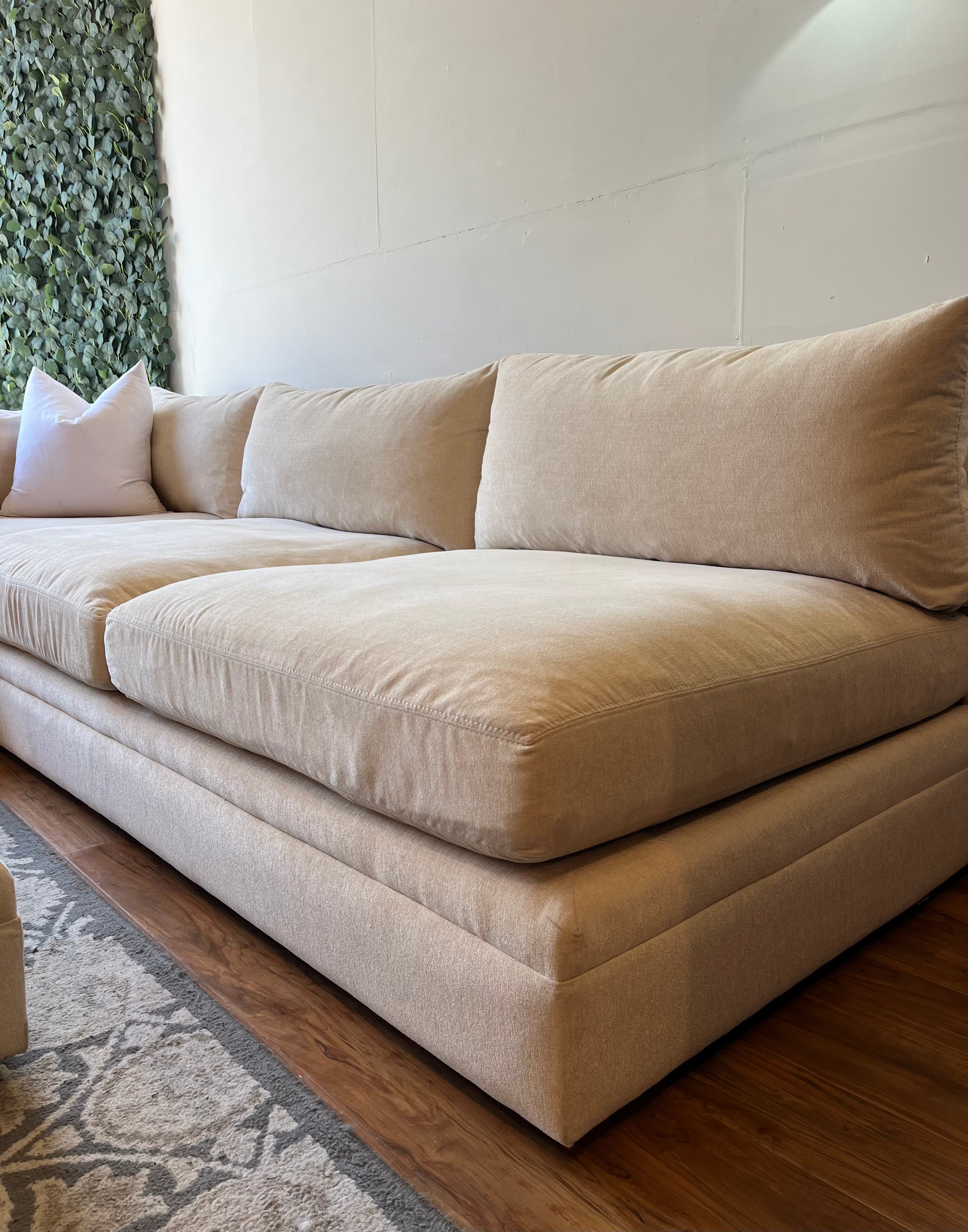 Arhaus Modular Sectional with Ottoman in Rich Cream