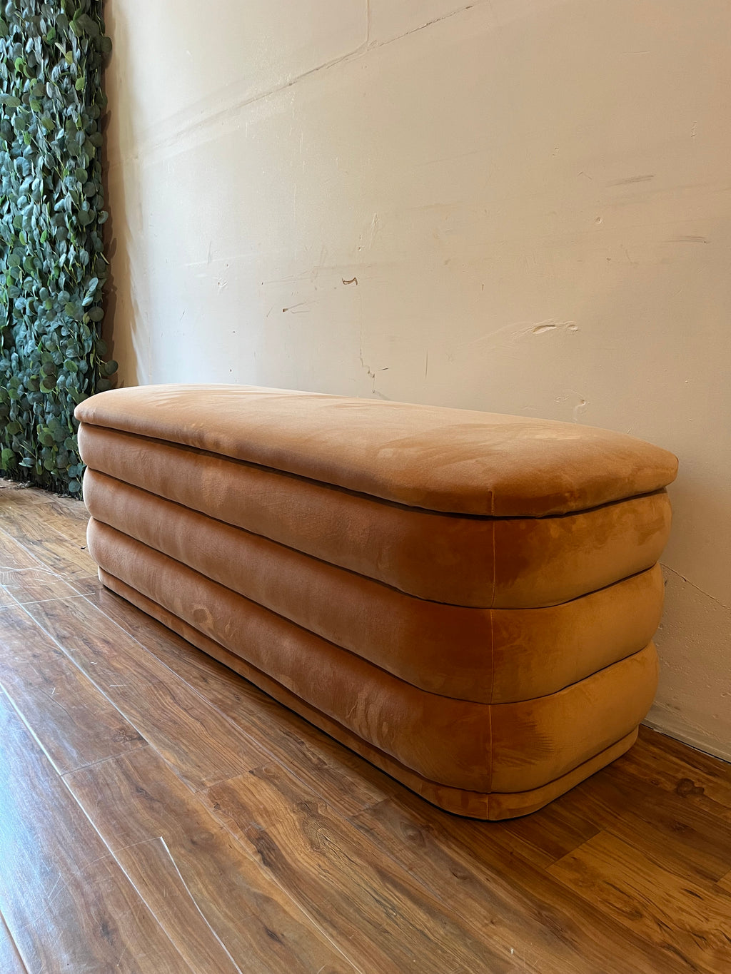Article Rolph 55.5" Velvet Storage Bench - Plush Pacific Rust