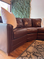 Jordan’s Furniture Leather Sectional in Espresso