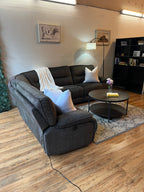 Jordan’s Furniture Reclining Sectional in Charcoal Gray